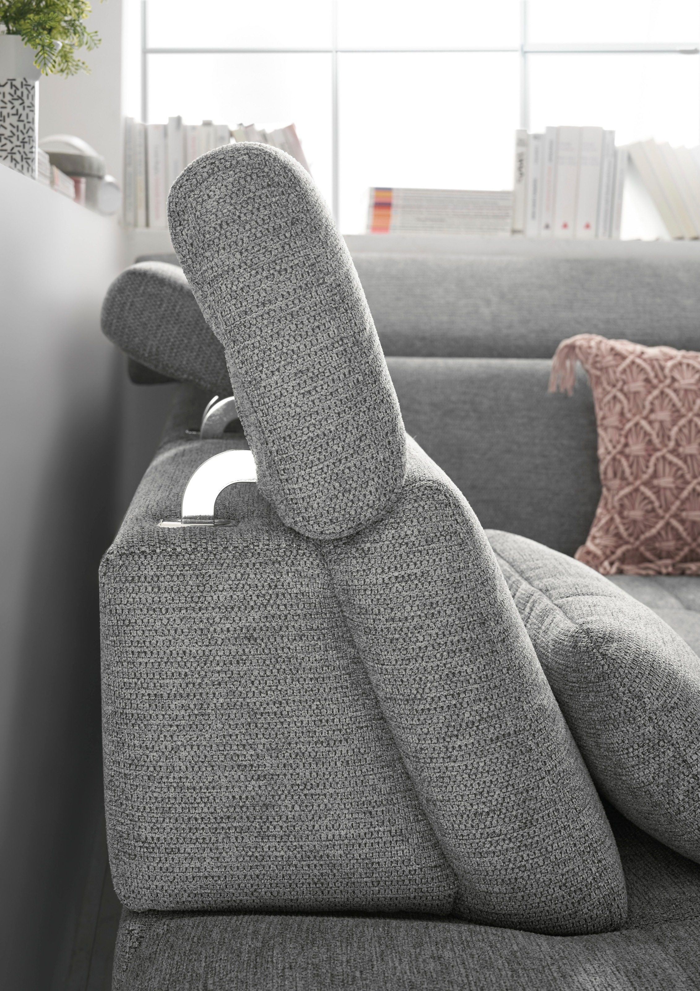 set one by Musterring Ecksofa »SO 3400 Sitzhöhe 47cm oder 49cm, Sitztiefe verstellbar, B/T 317/220 cm«, Kaltschaumpolsterung, Flachgewebe, whlw. mit Funktionen, Sitzhöhe 47