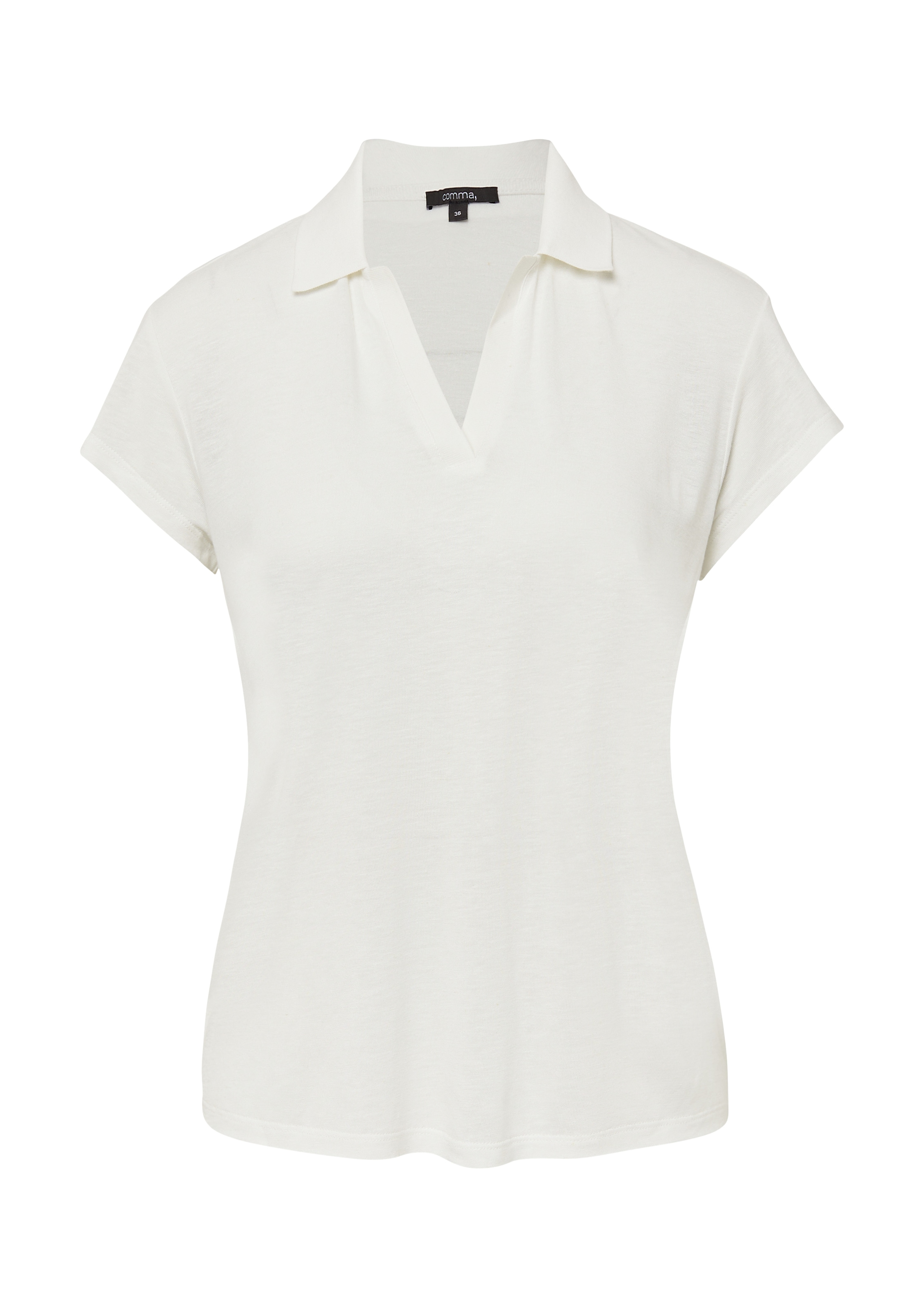 Comma T-Shirt mit Leinenanteil