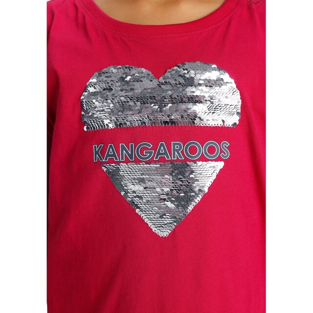 KangaROOS T-Shirt »Wendepaillette Herz« bei ♕
