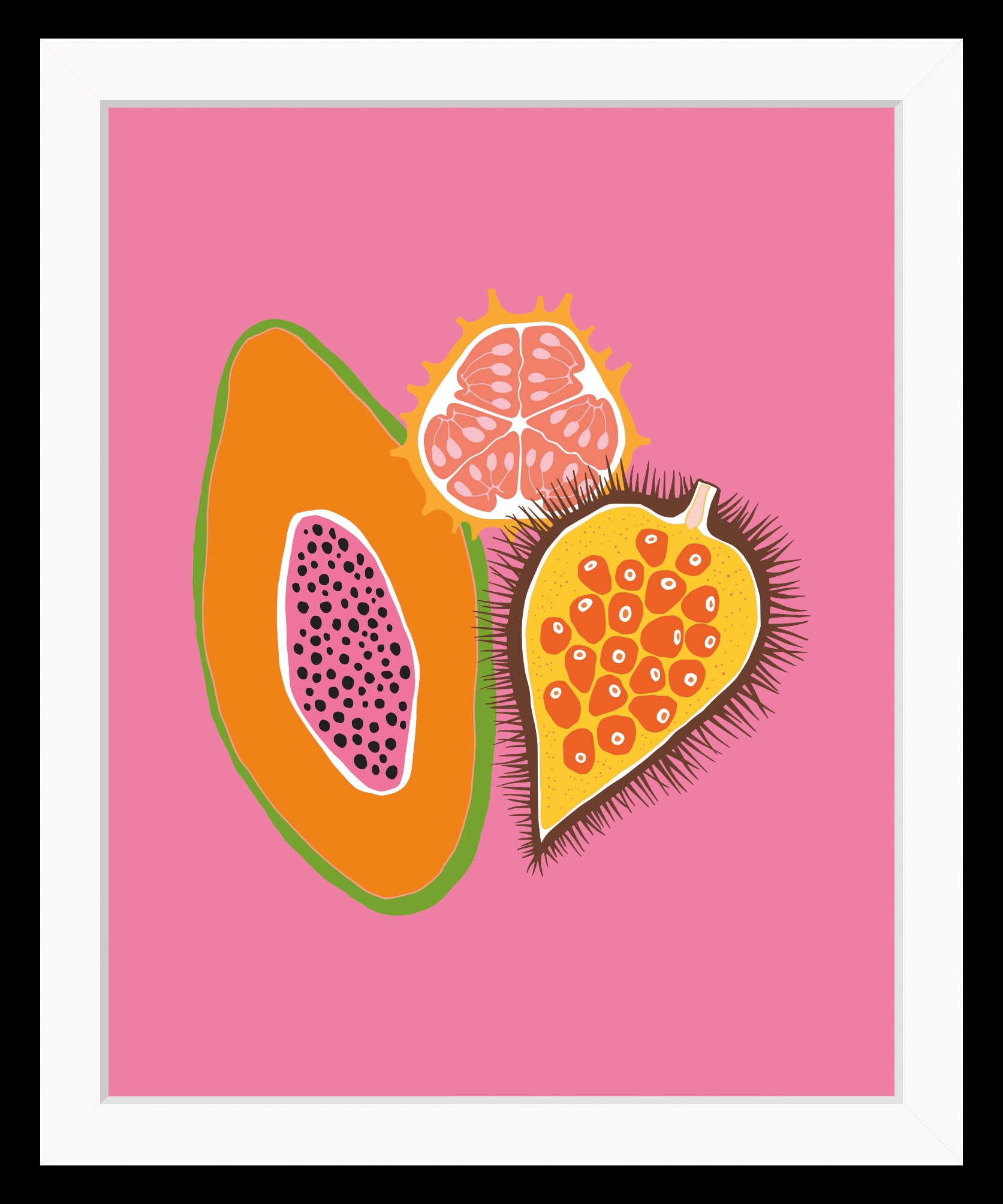 queence Bild »Merlin« Essen | Figuren | Kunst | Lebensmittel | Obst | Obst Bilder 1 Stk. tlg. HD Premium Poster-Druck inkl. Holzrahmen