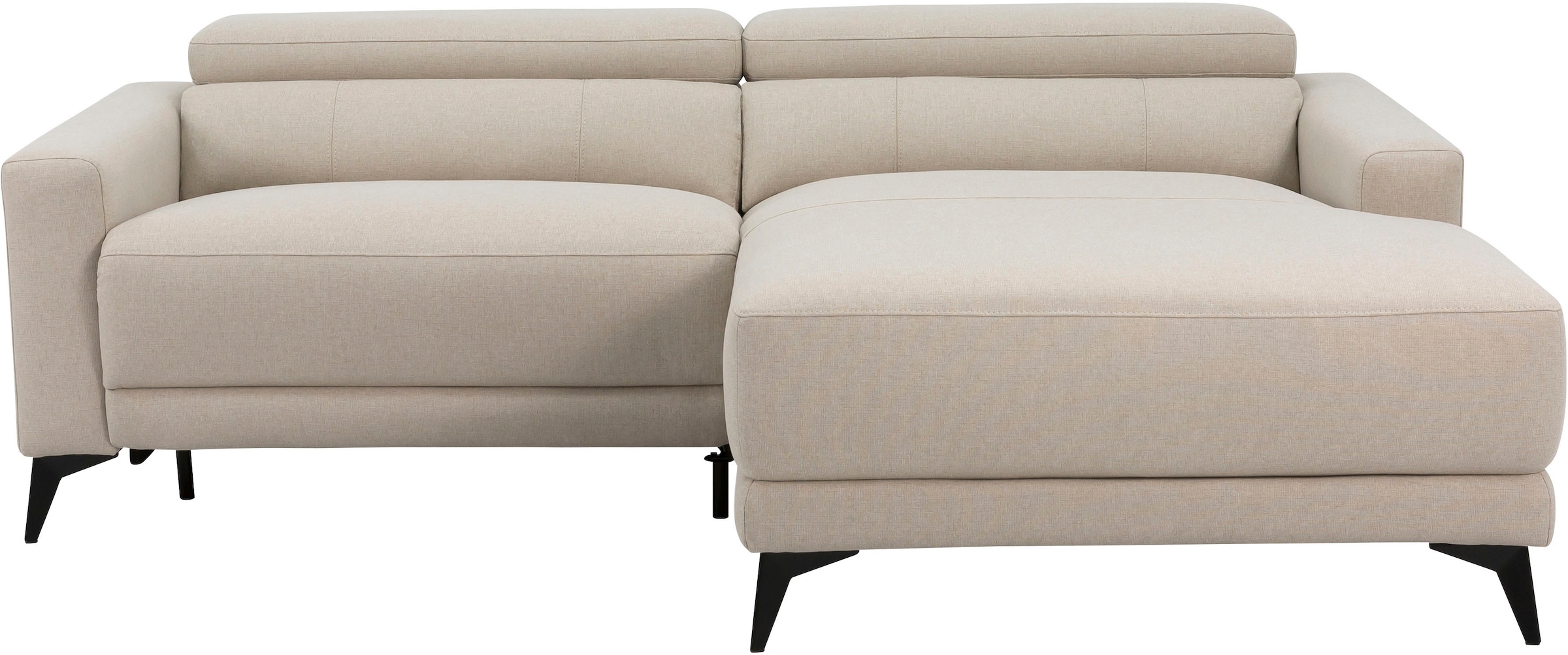OTTO home Ecksofa »LEWII, L-Form, 213 cm - elektr. Relaxfunktion« mit USB A/C-Anschluss. Federkern, verstellbaren Kopfstützen, Webstoff