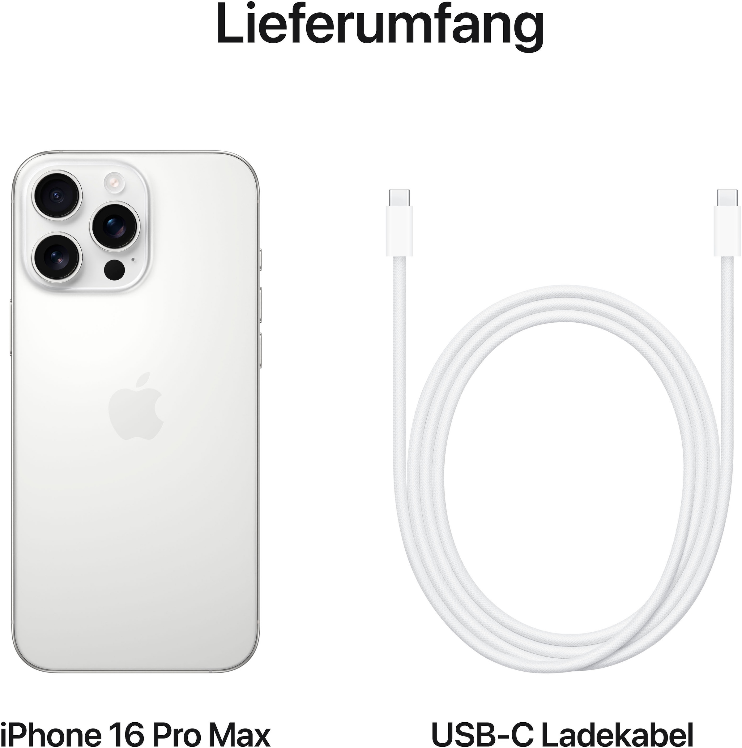 Apple Smartphone »iPhone 16 Pro Max«, Titan Weiß, 17,4 cm/6,9 Zoll, 512 GB Speicherplatz, 48 MP Kamera