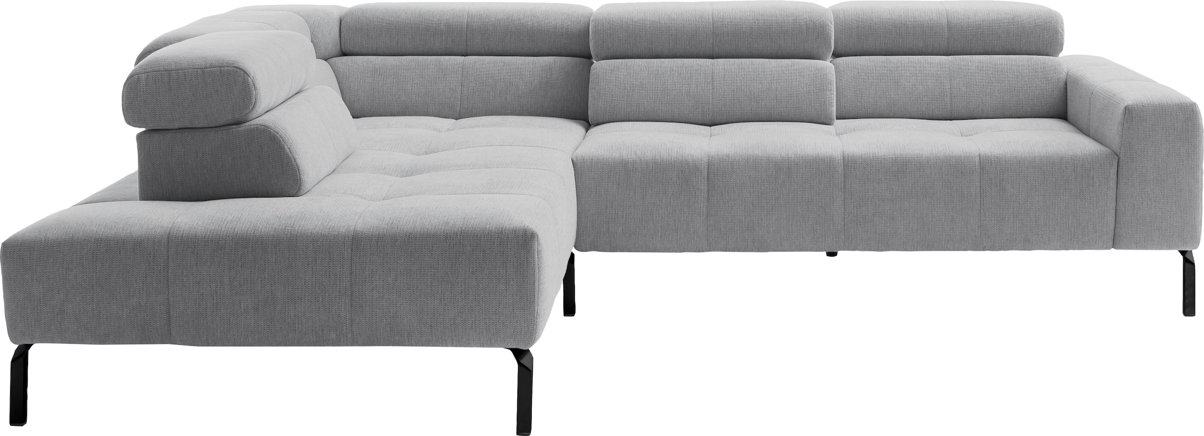 Home affaire Ecksofa »Claya Move, L-Form, Kopf- & Rückenverstellung, Breite 282 cm« Moderne Steppung, weicher Polsteraufbau & saugroboterfreundliche Höhe