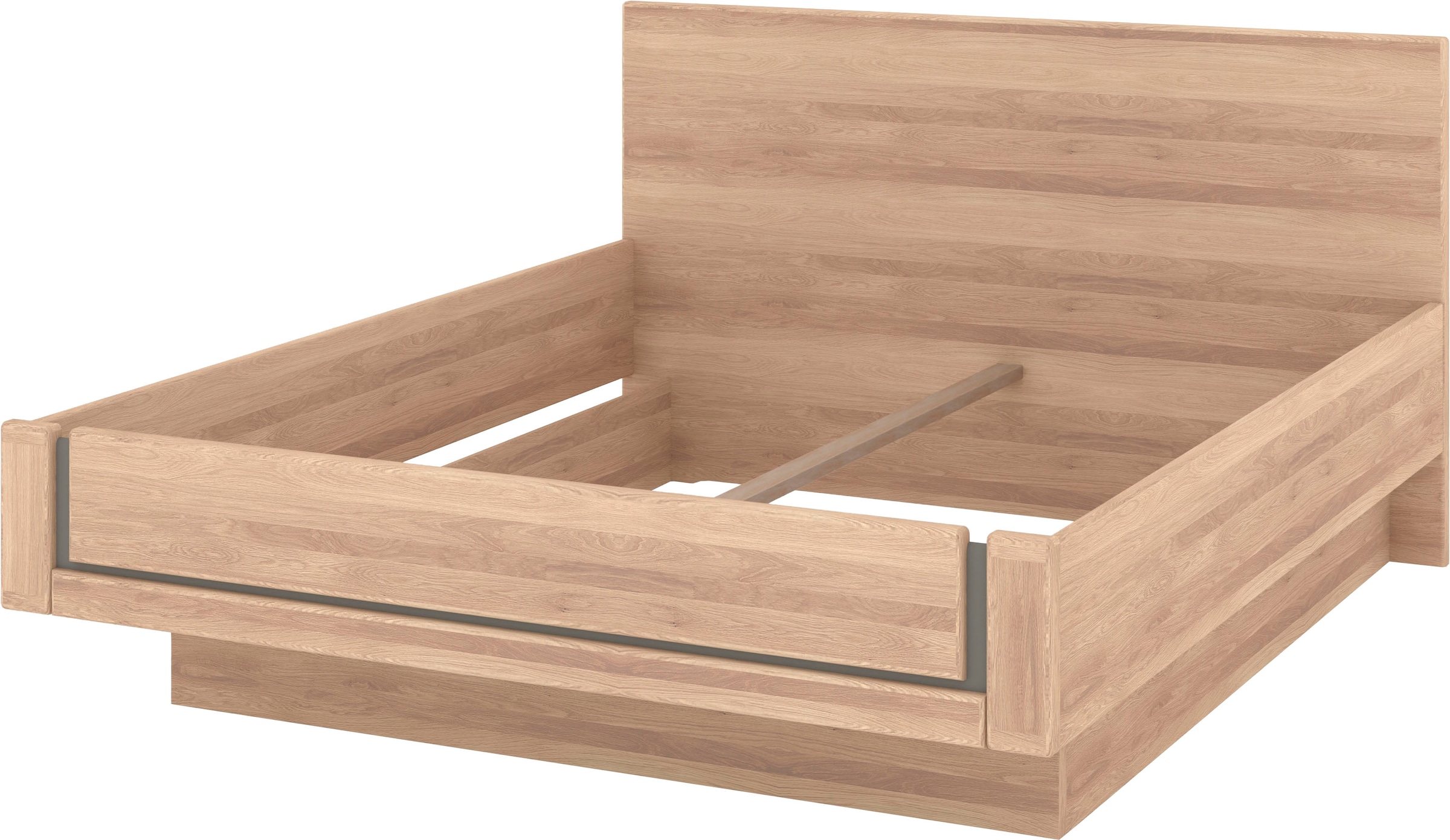 Musterring Holzbett »Sorrent, Bettgestell, Bettrahmen, teilmassiv Eiche«, (MADE IN GERMANY), Eiche teilmassiv, Liegehöhenverstellung, in schwebender Optik