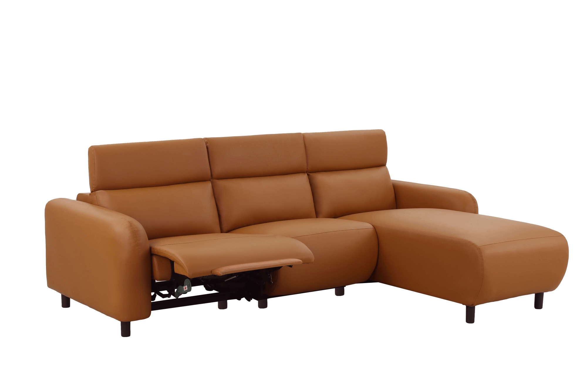 Home affaire Ecksofa »SKAANE Lederoptik, L-Form, 274 cm, manuelle u. elektrische Funktion,«, rundes Design, Kopfteilverstellung, Federkernpolsterung