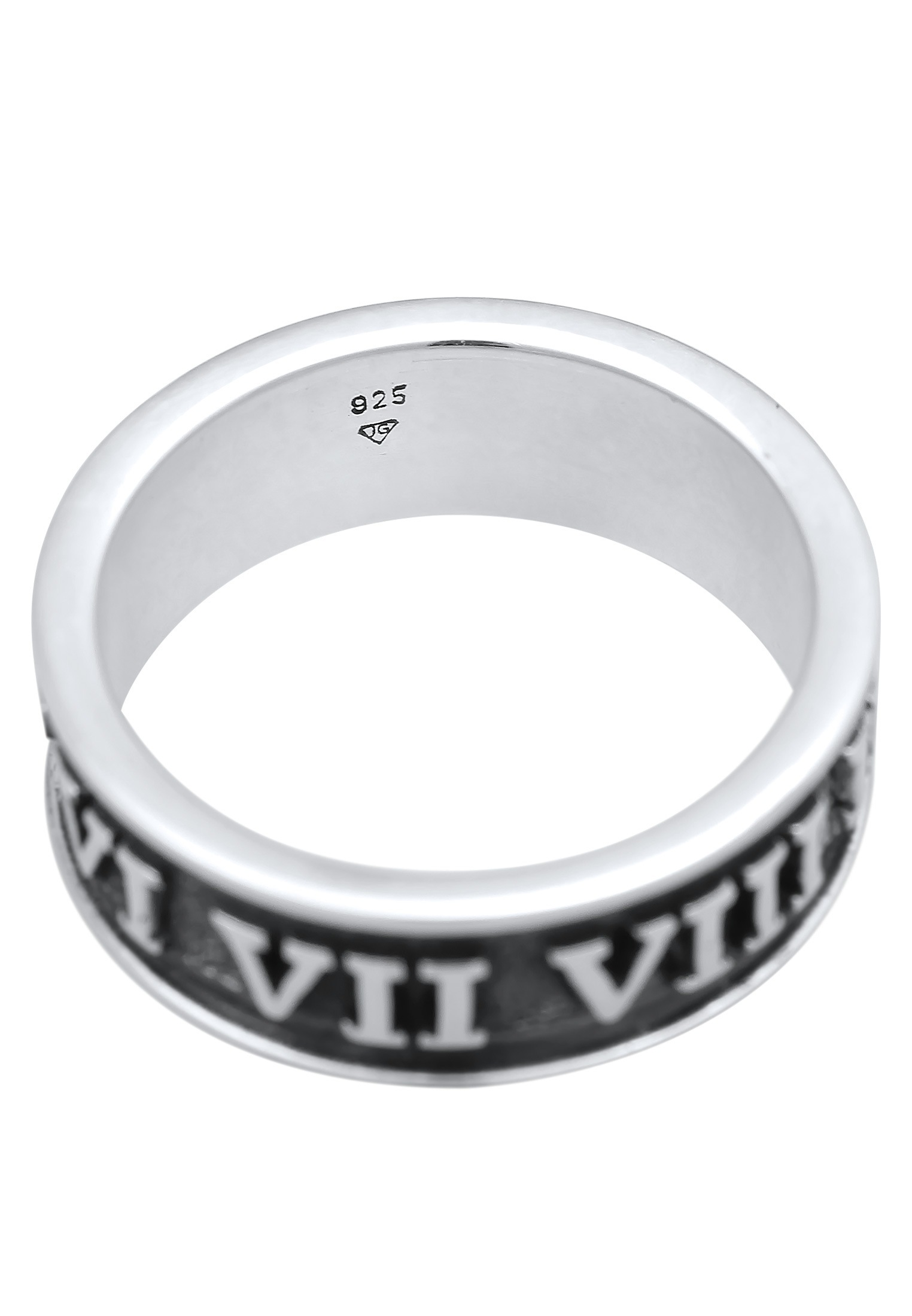 Kuzzoi Silberring »Ring Herren Bandring Römische Zahlen 925 Silber«