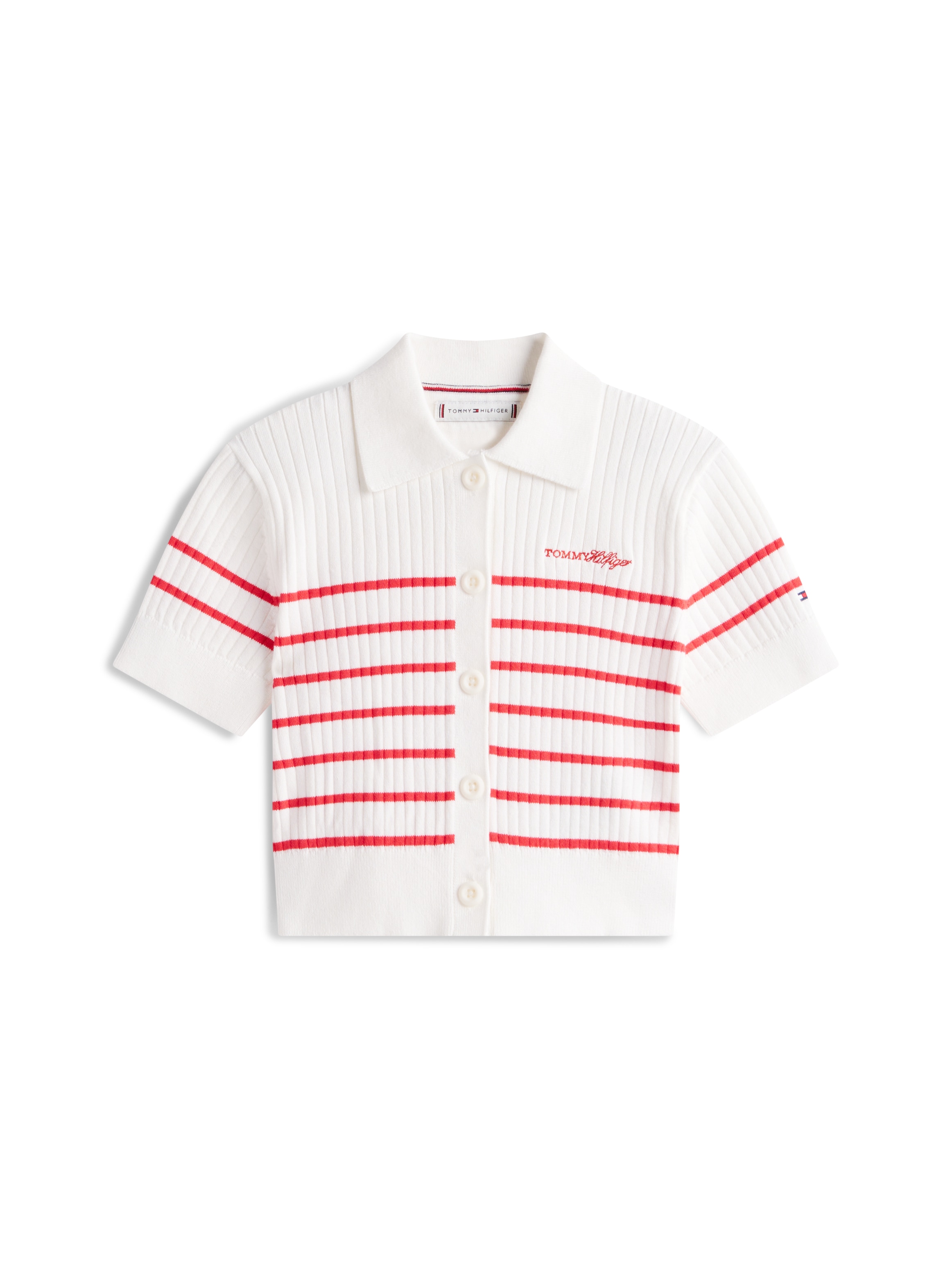 Tommy Hilfiger Strickjacke »SWEATER RIB POLO SS« Kinder bis 16 Jahre, regular fit