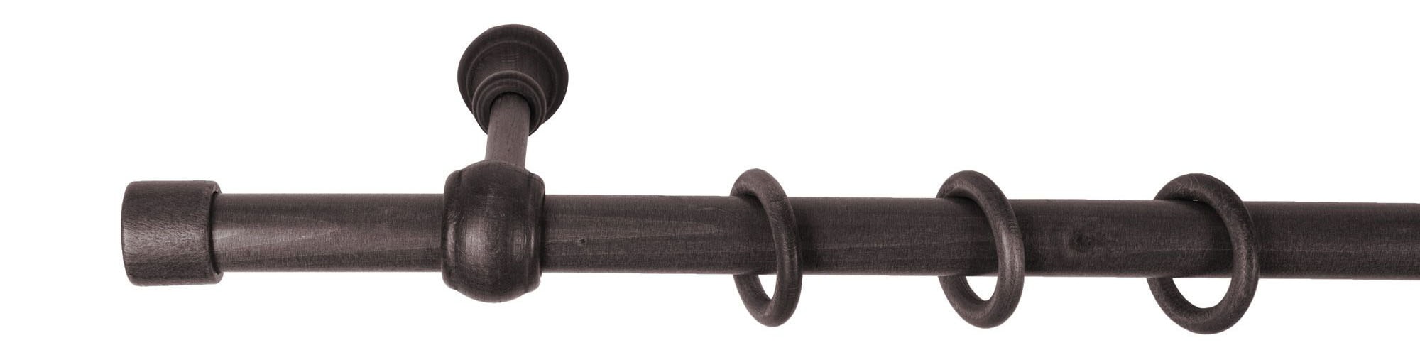 SN DECO GROUP Gardinenstange »Cafiro« 1 läufig-läufig Fixmaß 28 mm, Holz, verschiedene Längen und Farben, Komplettset