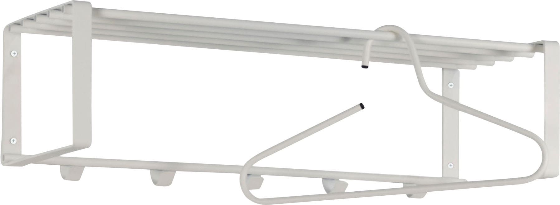 Spinder Design Garderobenleiste »REX«, (1 St.), Wandgarderobe aus Stahl mit Hutablage und 5 bzw. 7 Haken