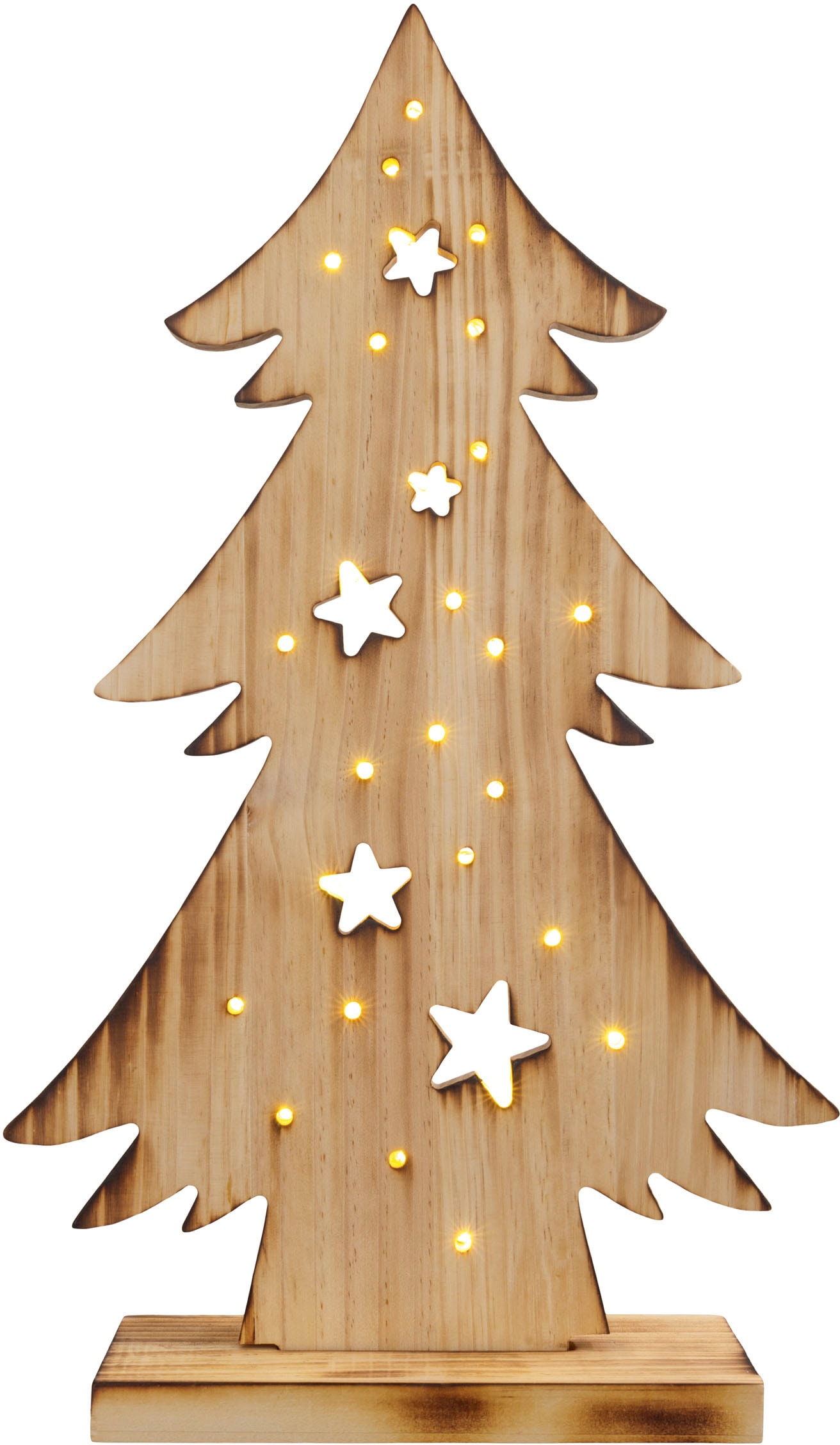 näve LED Baum »Tannenbaum, Weihnachtsdeko 3 Garantie cm, kaufen XXL Höhe Jahren ca. Holz-Stehleuchte, mit Batteriebetrieben online | 47,5 aus Holz«