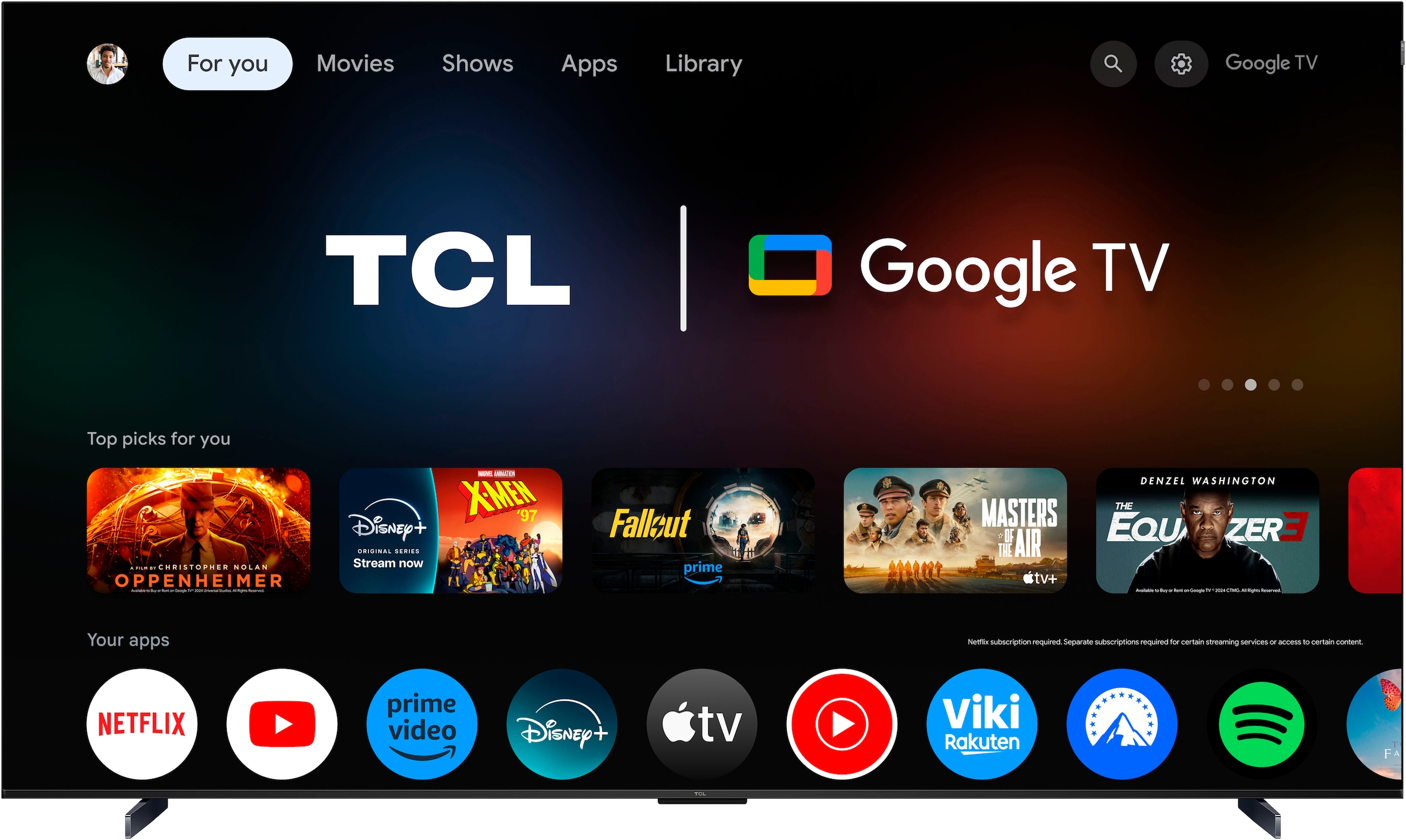 TCL QLED-Fernseher »98C61BX7«, 4K Ultra HD, Google TV