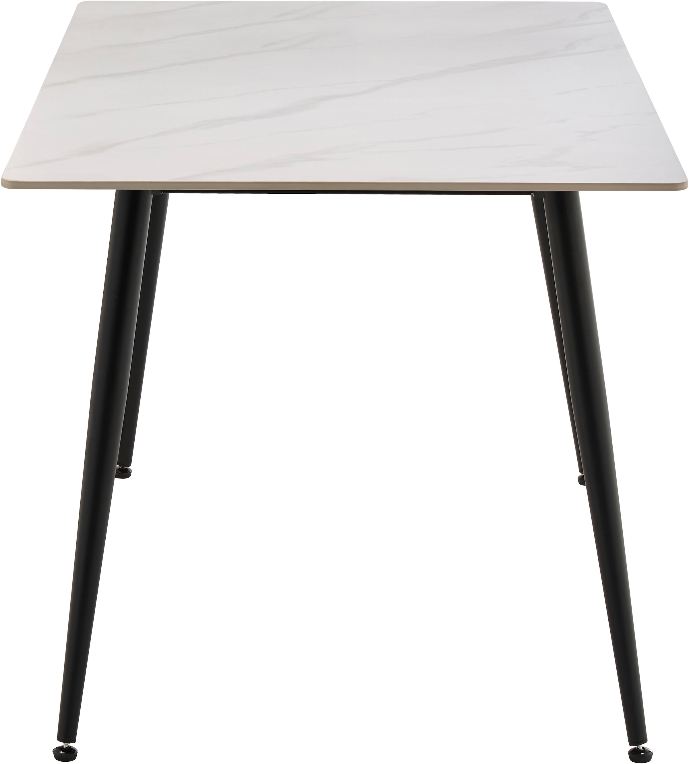 OTTO home Essgruppe »Juniper, Set, 5-tlg.« Set, 5 tlg. Tisch 140x80cm in Sinterstein-Keramikoptik mit 4 Stühlen, 360° drehbar