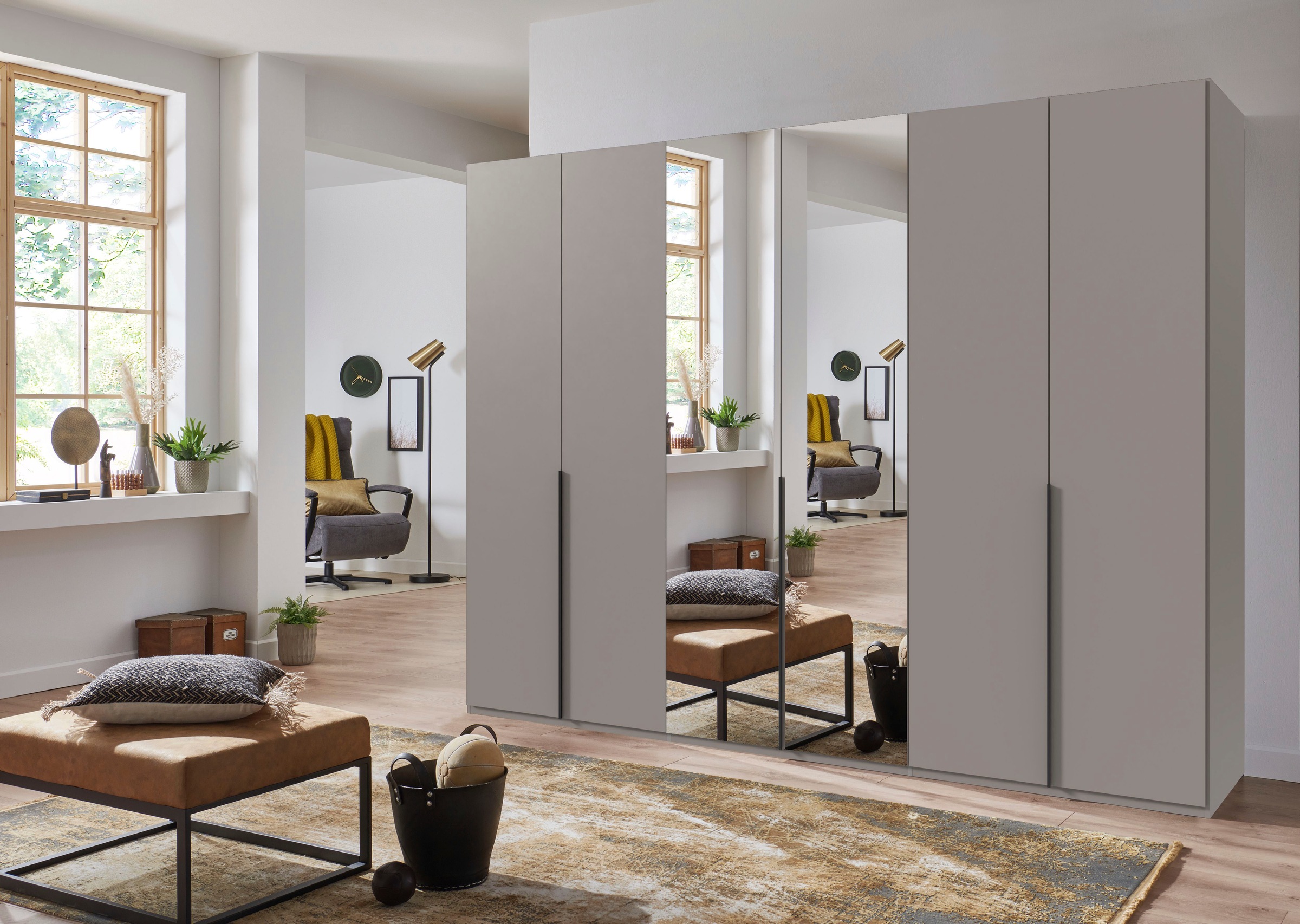 Wimex Kleiderschrank »Mugano,in 8 Breiten,3 Höhen,2 Tiefen, viele Farben, Made in Germany«, (in Basic oder Premium Ausstattung mit 2 weiteren Einlegeböden), mit langen oder kurzen Griffen aus Metall, mit oder ohne Spiegel