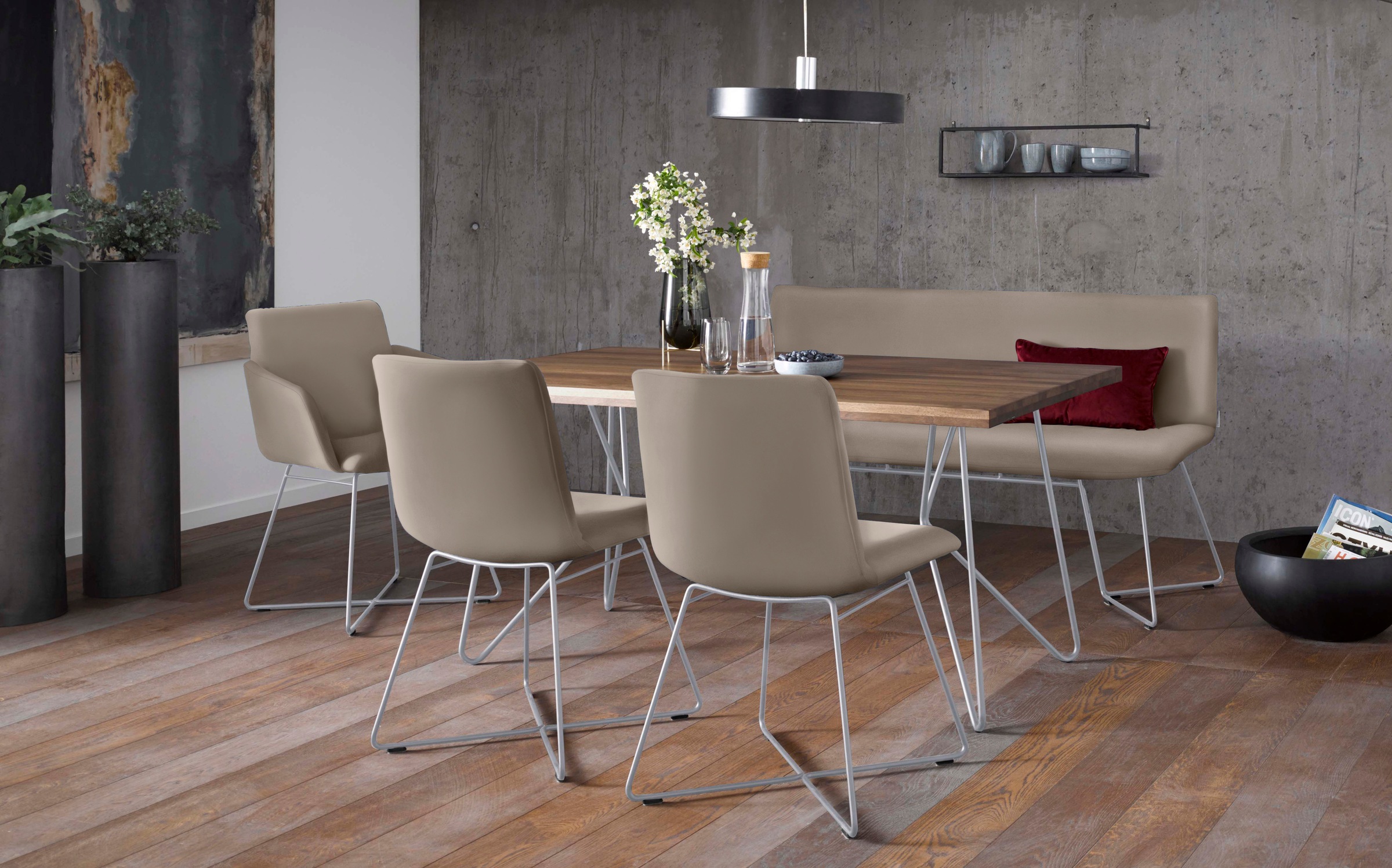 W.SCHILLIG Armlehnstuhl »jakob« () mit Drahtrohrgestell in Silber matt