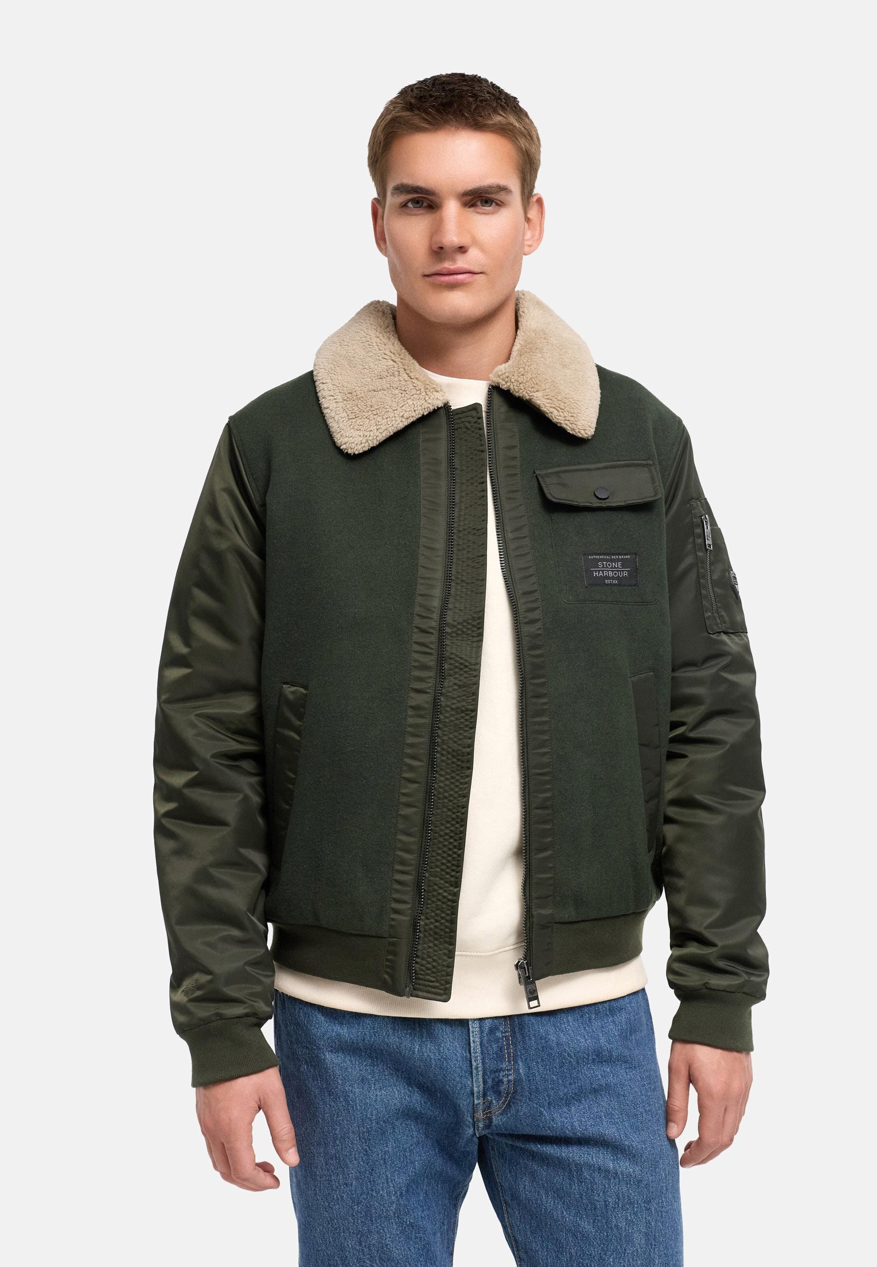 Stone Harbour Winterjacke »Winterjacke Somaeel XX« ohne Kapuze Warme Herren Hybridjacke mit Teddykragen