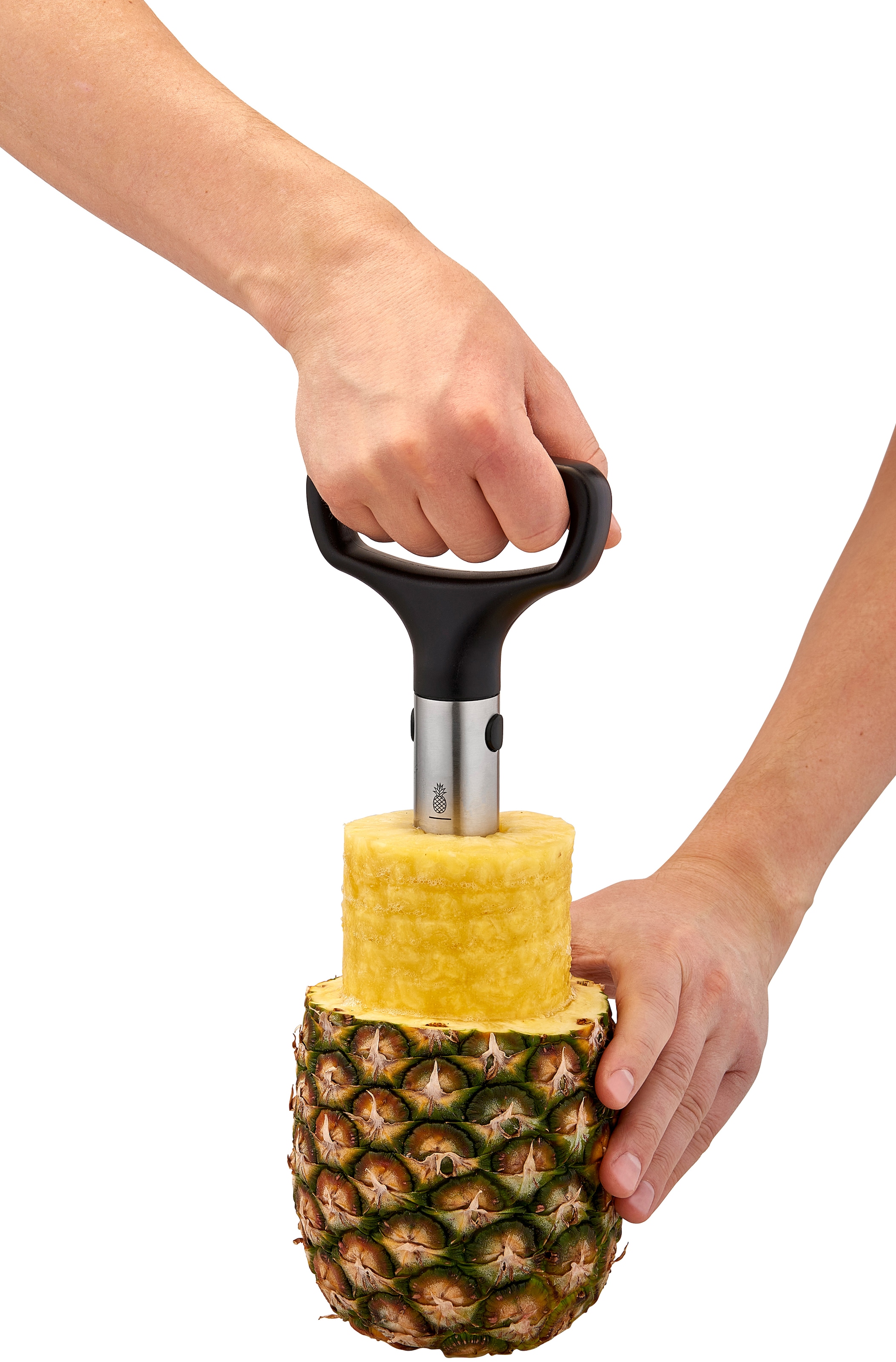 RÖSLE Obstschneider, (1 tlg.), Ananasschäler mit ergonomischem Griff, Einschneidskala, Auswurfschlitz