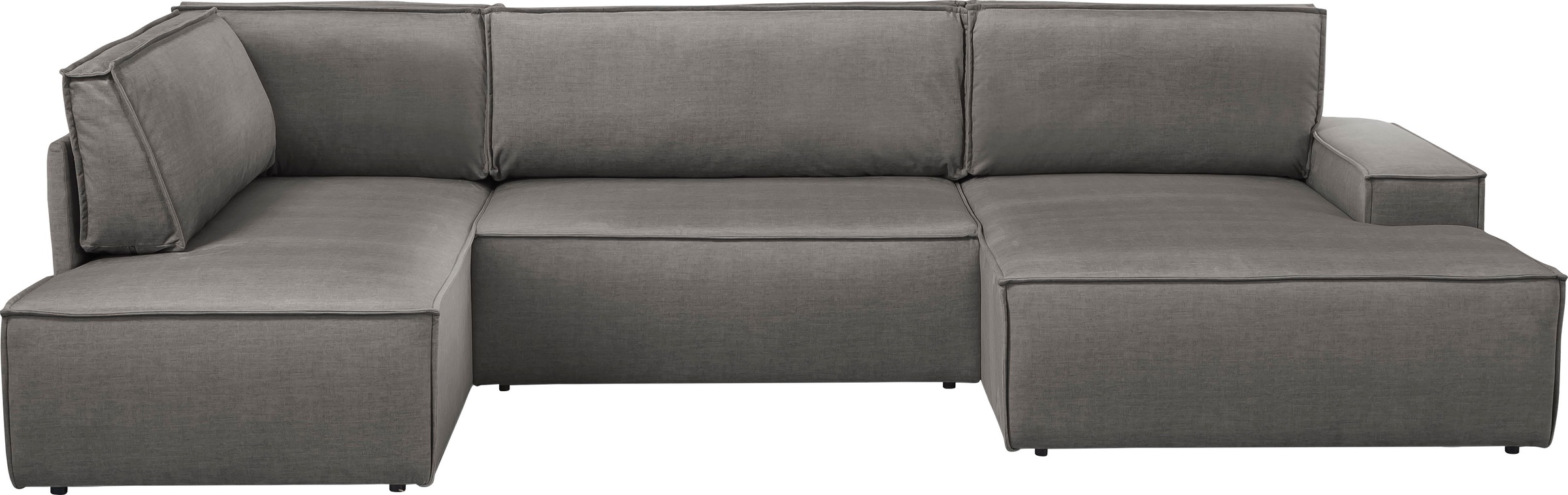 Home affaire Wohnlandschaft »SHERWOOD 329 cm, U-Form, Schlafsofa,«, Schlaffunktion m. Bettkasten (194x139 cm), Cord, Vintage, Samtvelours