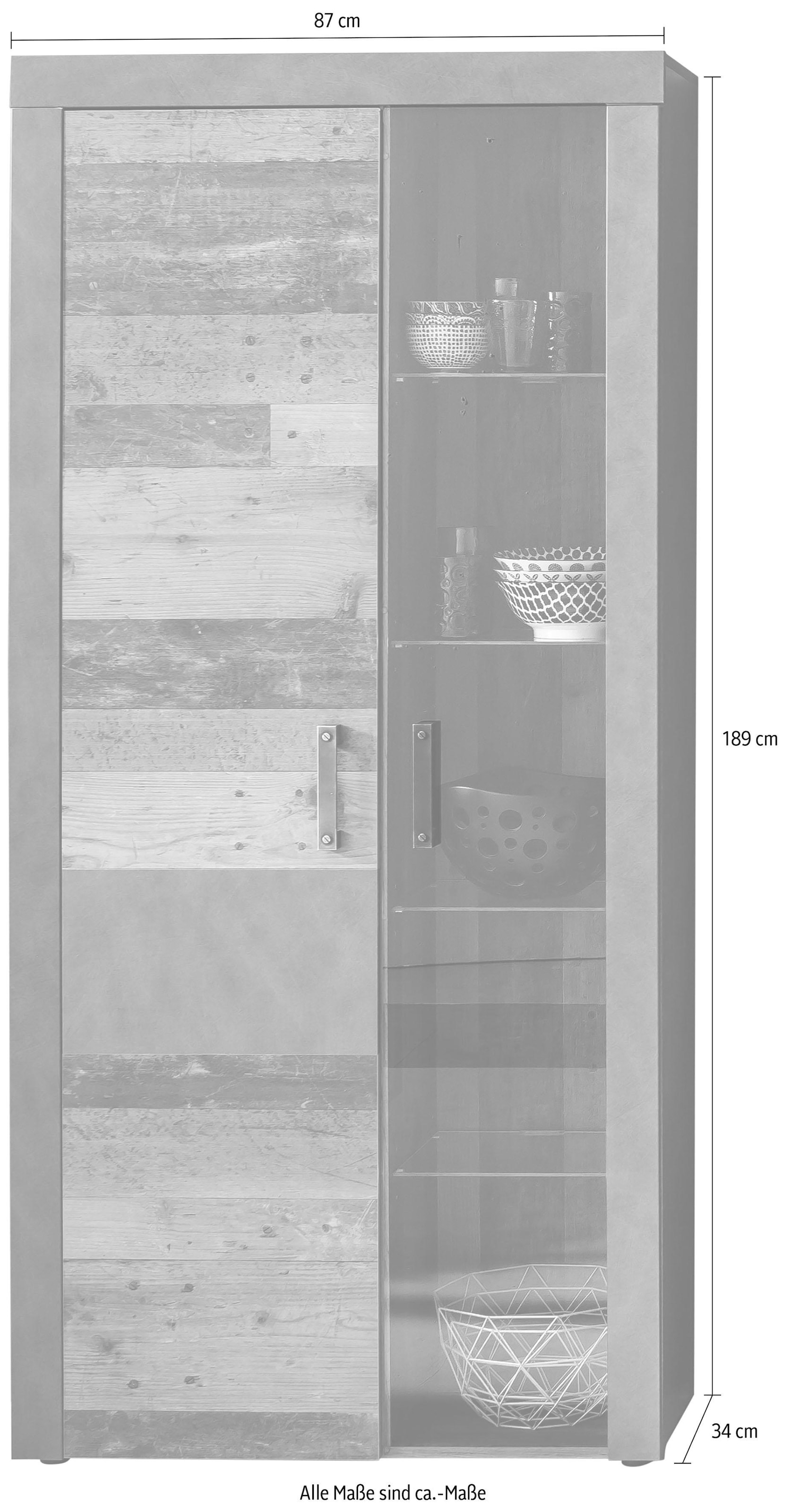 Vitrine auf Rechnung optional moderner Beleuchtung Style, Industrial »Ilana«, bestellen INOSIGN