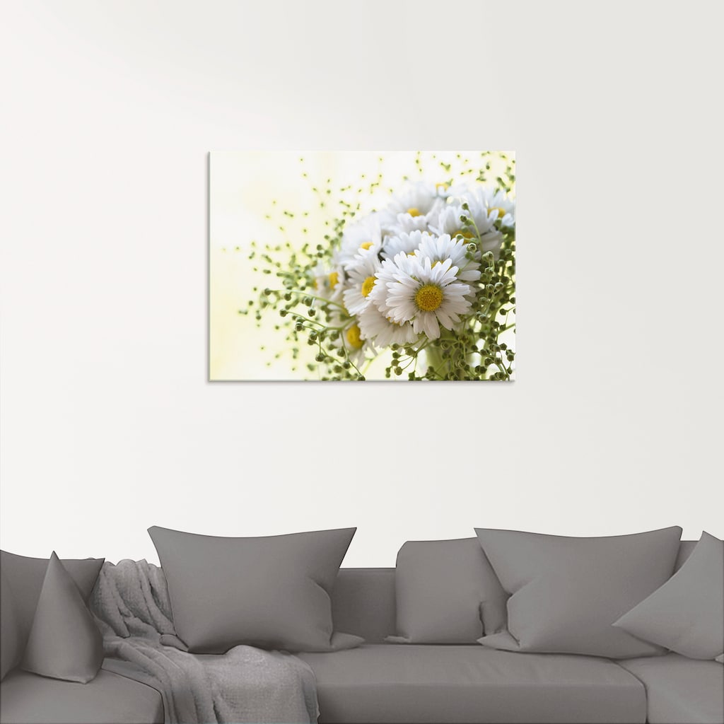 Artland Glasbild »Gänseblümchen und Hofstaat«, Blumen, (1 St.)