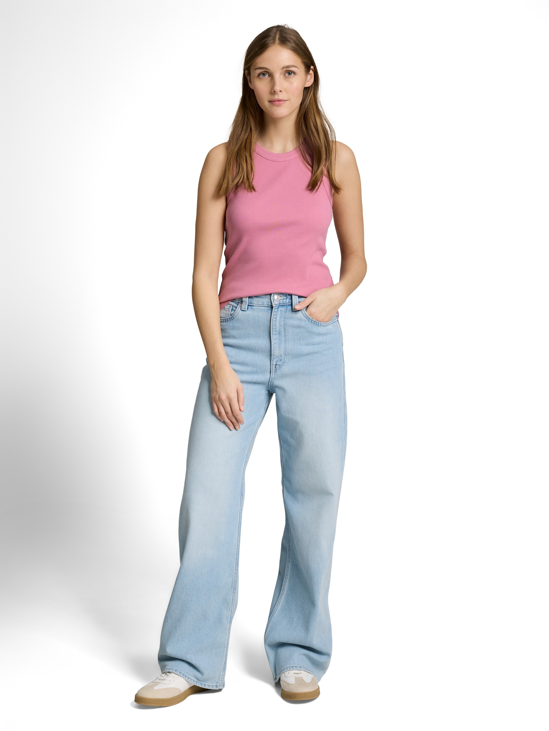 TOM TAILOR Denim Rundhalsshirt ohne Ärmel