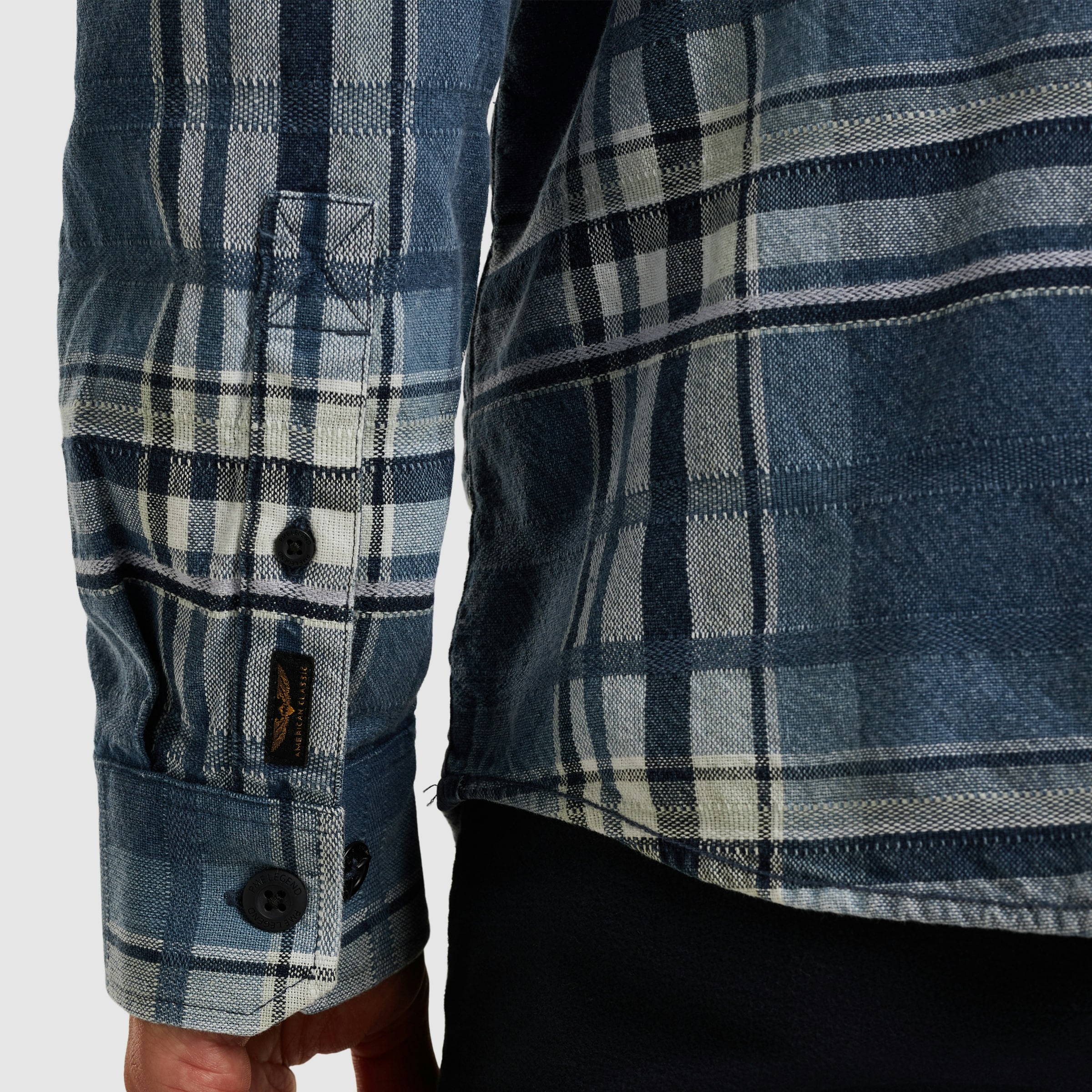 PME LEGEND Langarmhemd mit Karo Muster