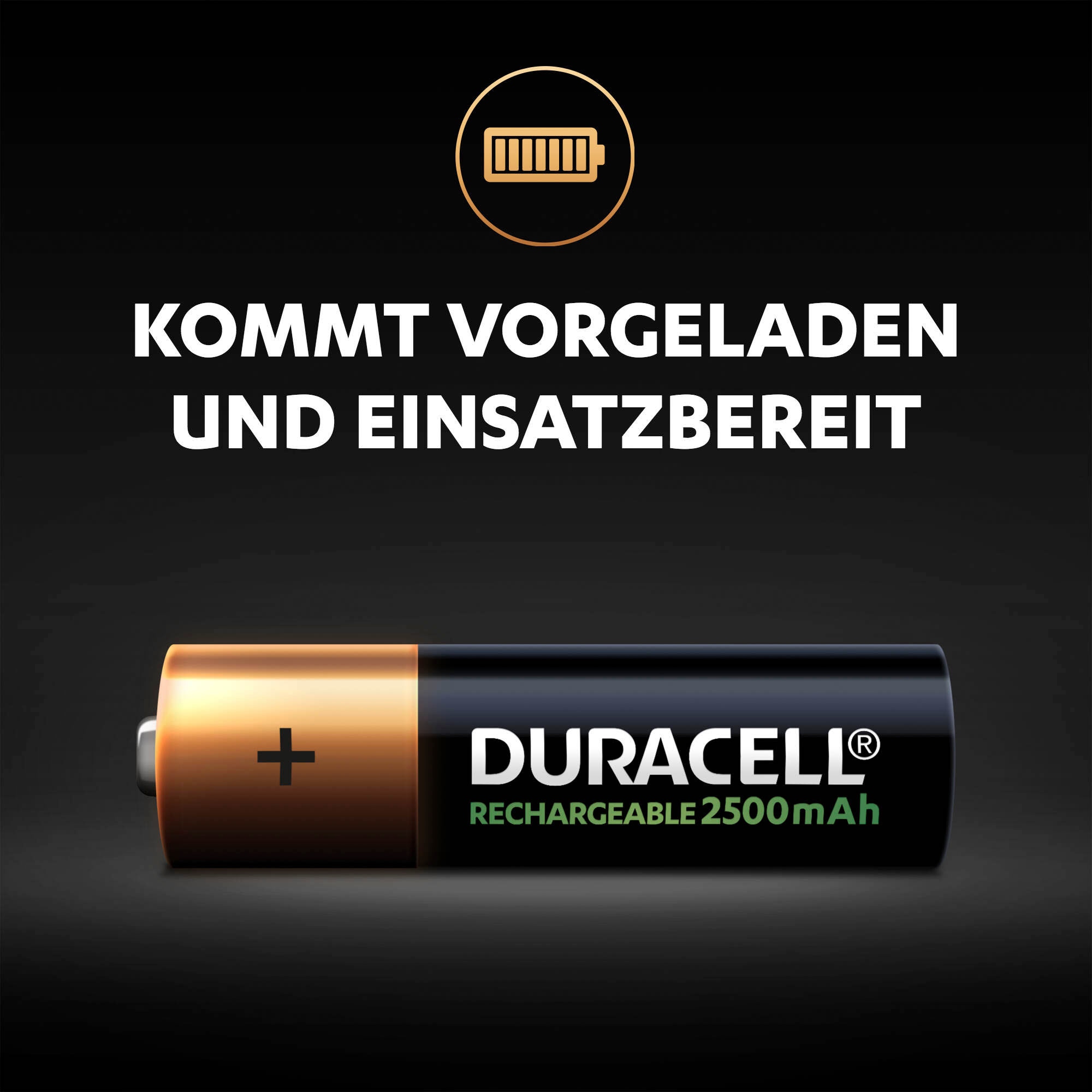 Duracell Batterie »4 Stck, Recharge Ultra AA 2500 mAh«, LR06, 1,2 V, (Packung, 4 St.), wiederaufladbare Akkus, 5 Jahre Garantie