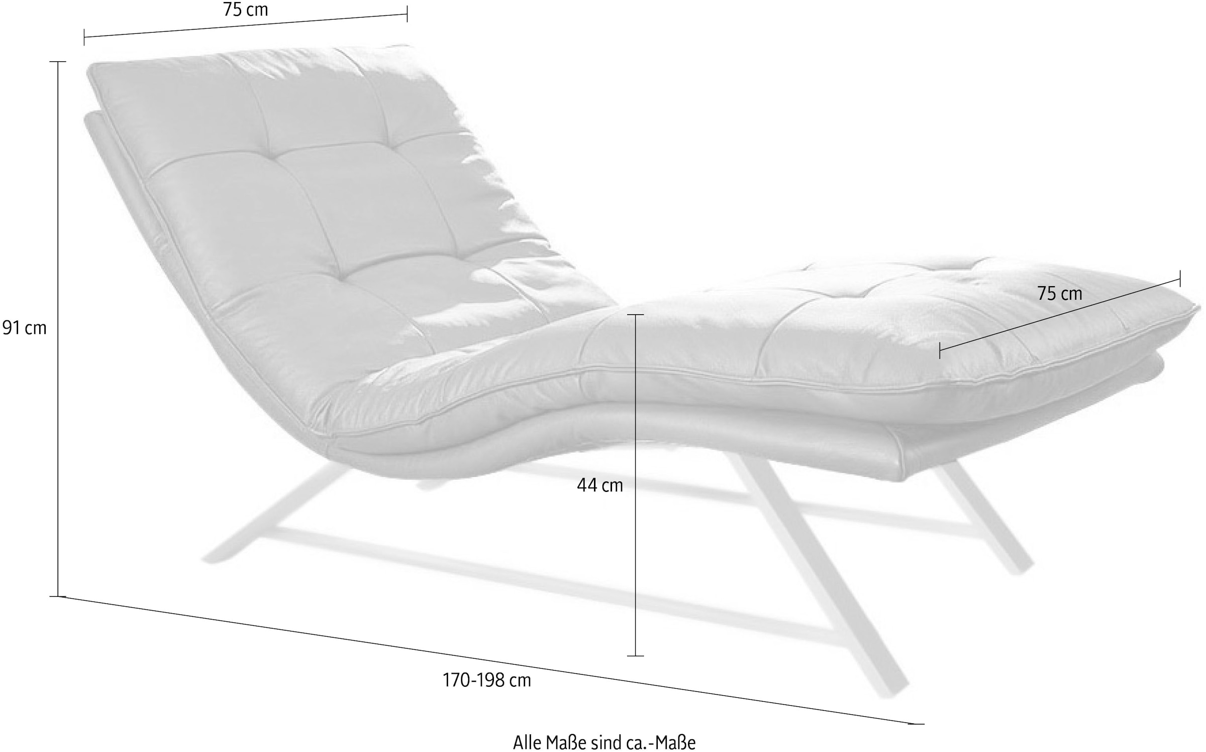 W.SCHILLIG Relaxliege »daily dreams«, in Waffelkissen-Optik, wahlweise mit Motor, Kufengestell, in 2 Breiten