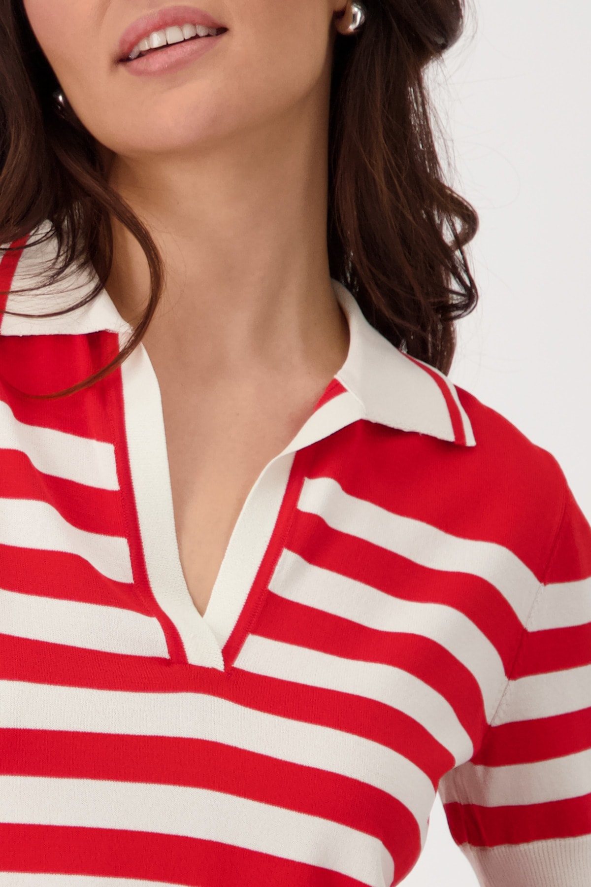 Monari Polokragenpullover, mit Streifen
