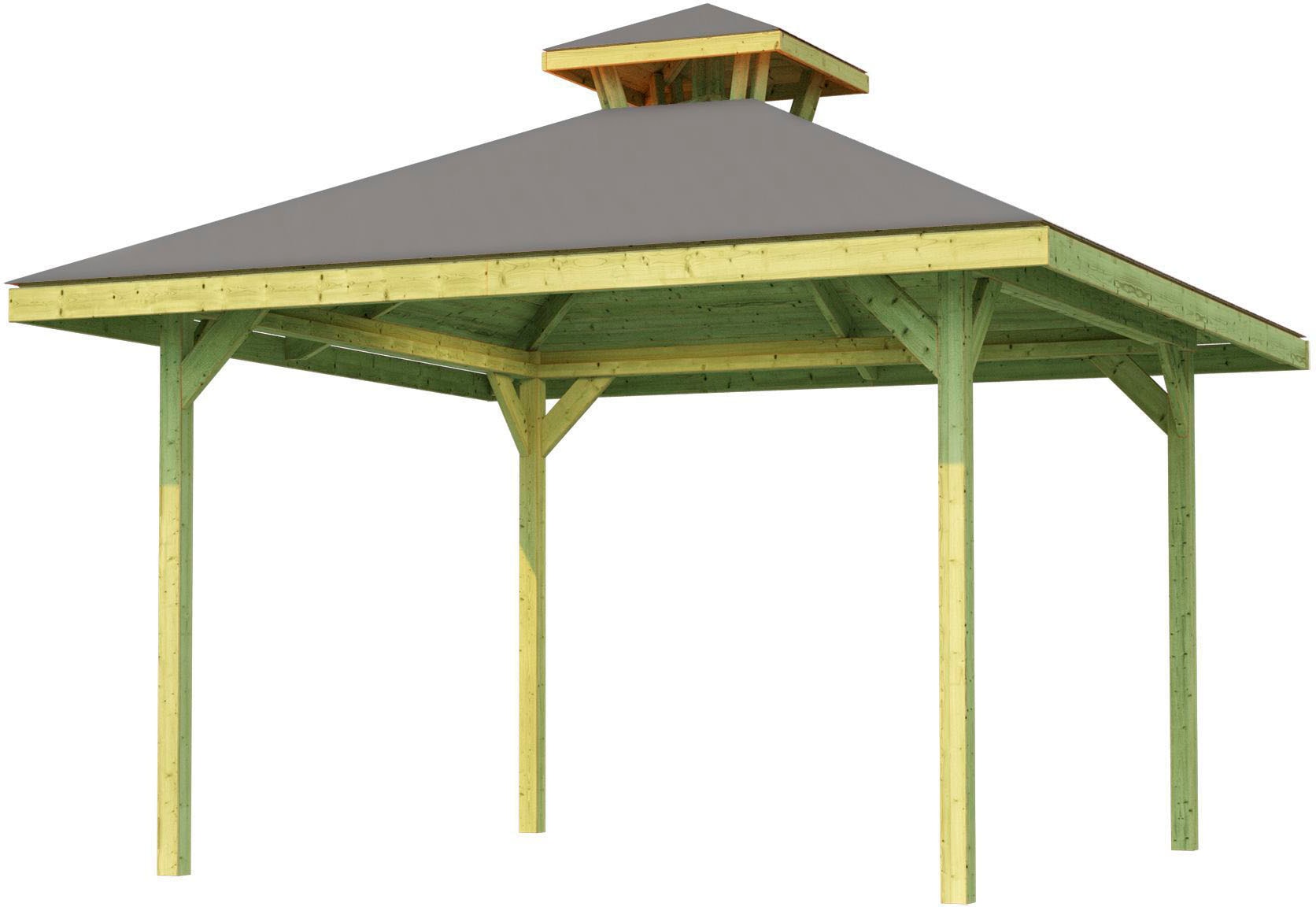 weka Pavillon »Gartenoase 651 Gr.2 mit Dachaufsatz«, 19 mm Massivholzdach
