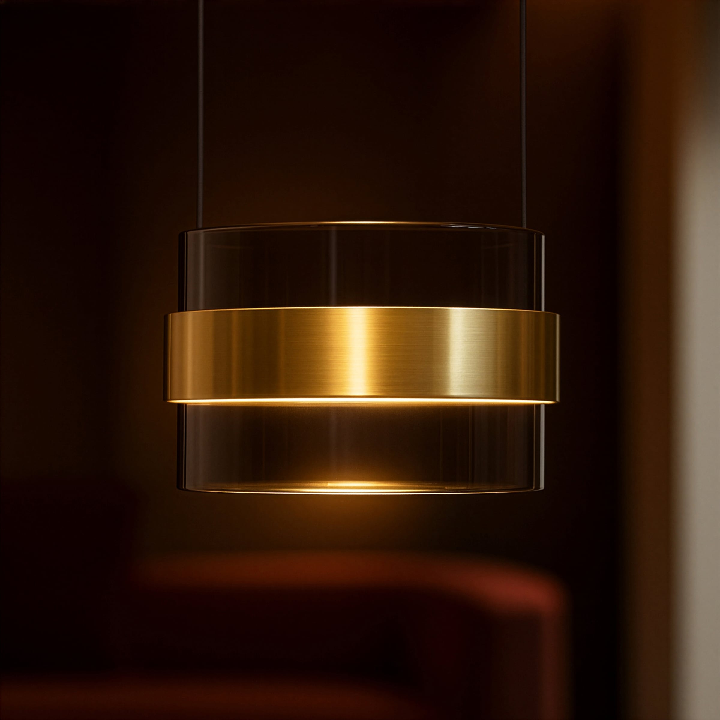 lumiCouture LED Pendelleuchte »Inside« LED-Modul 1 Stk. Warmweiß 2700 K, Metall/Glas, messingfarben/Rauchglas