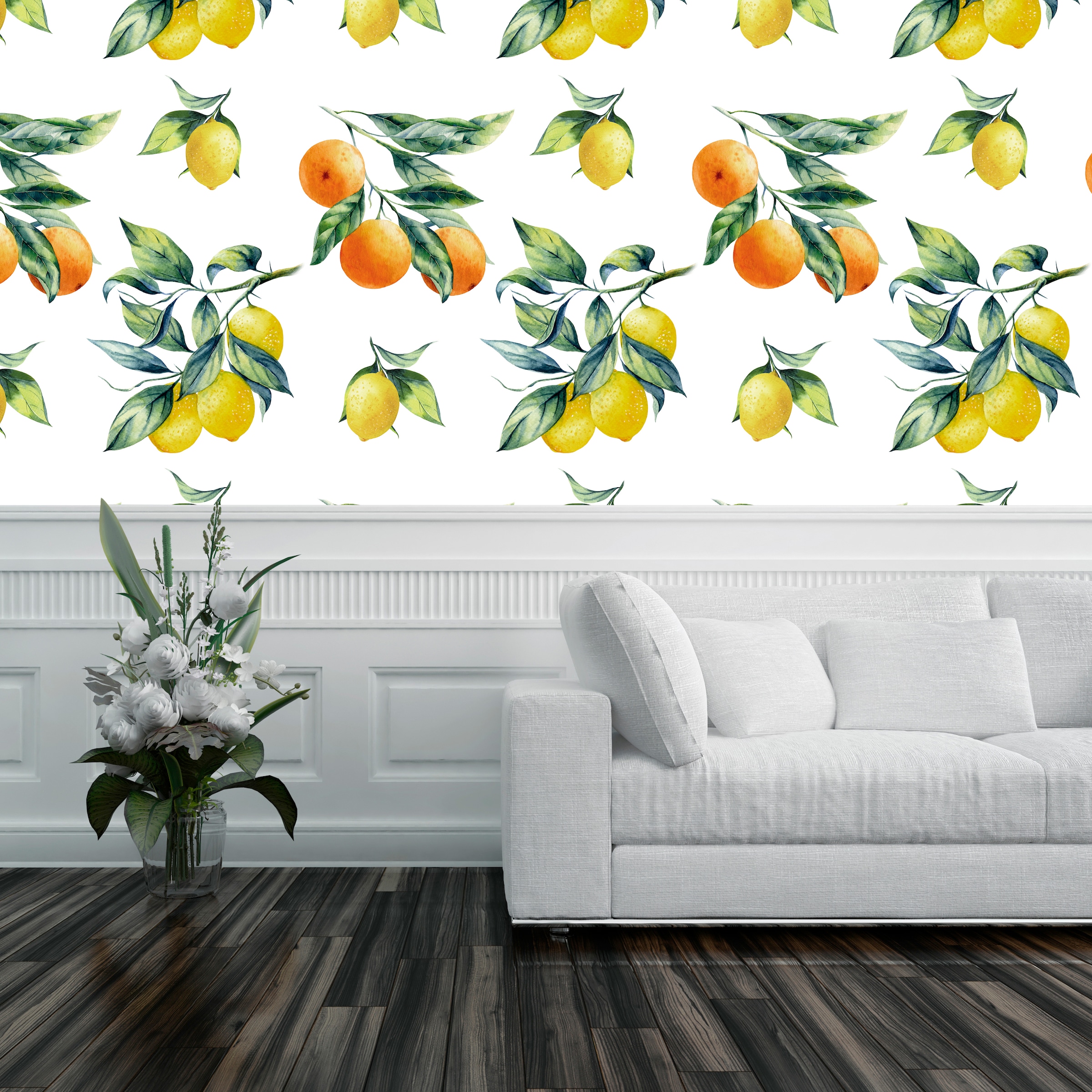 queence Vinyltapete »Iocea« Motiv | bedruckt | botanisch | floral | gemustert | natürlich glatt 90x250cm, selbstklebend, kinderleichte Anbringung, , Sticker