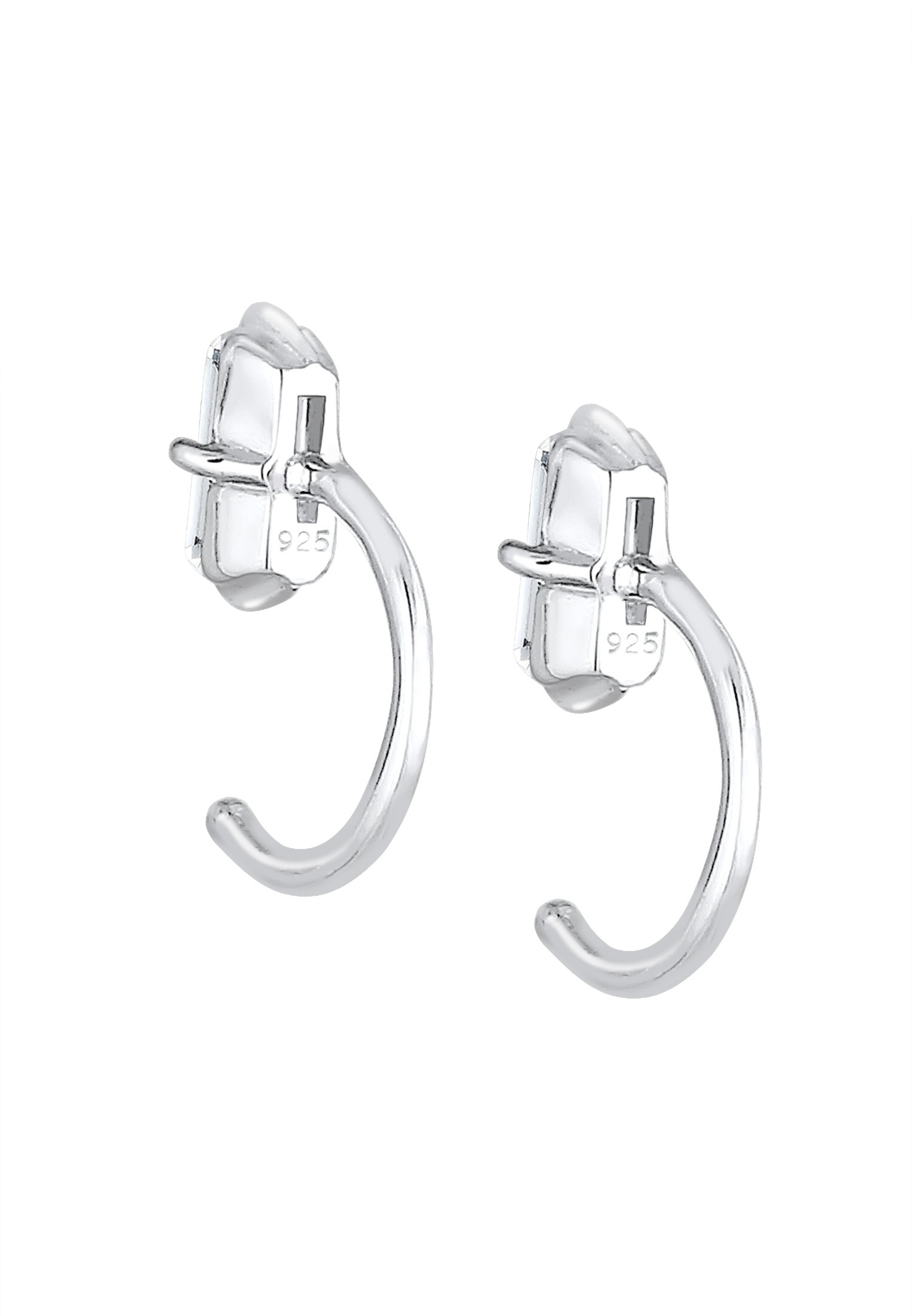 Elli Premium Paar Ohrhänger »Ohrringe Creolen Stecker Hoops Edelstein 925 Silber«