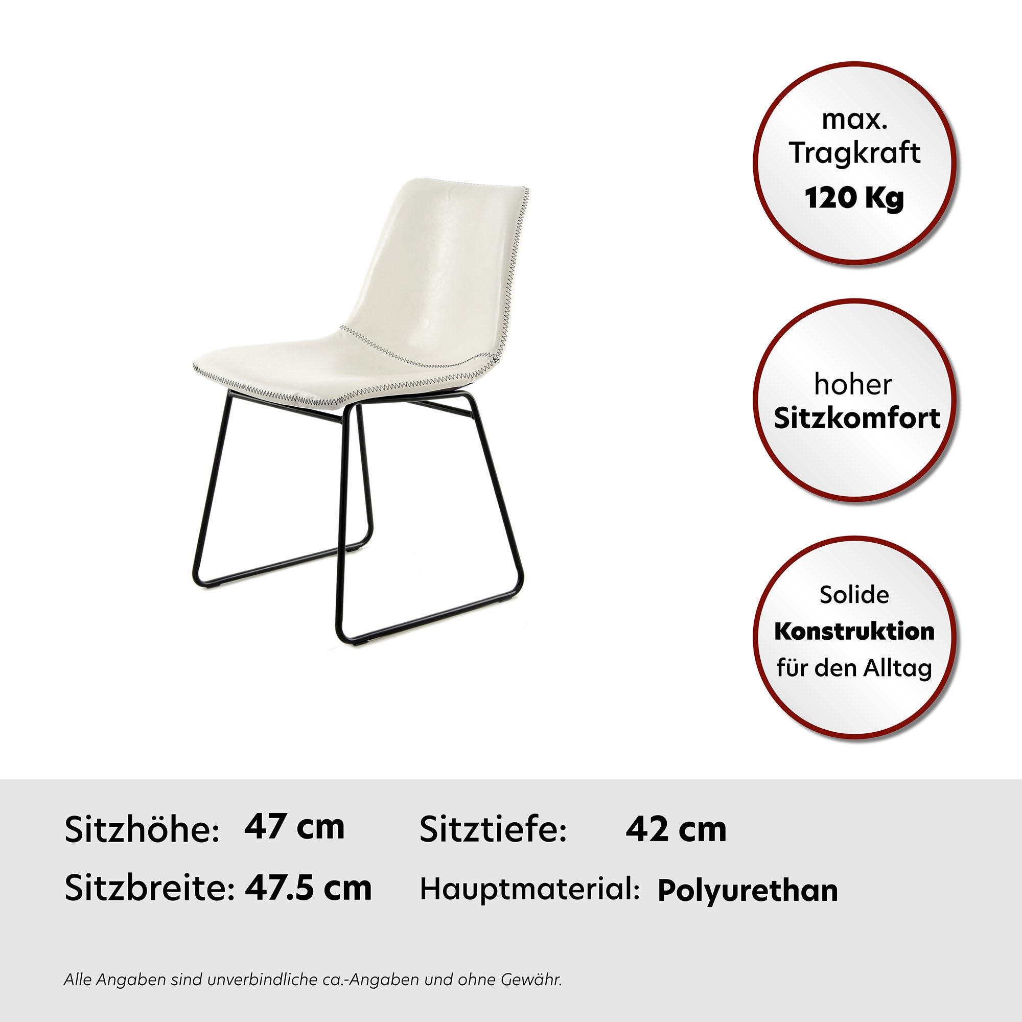 Kayoom Stuhl »Caila 110 2er-Set, Esszimmerstuhl in robuster Aufmachung«, (Set), 2 St., pflegeleicht, modern, strapazierfähig, integrierbar in jeden Wohnstil
