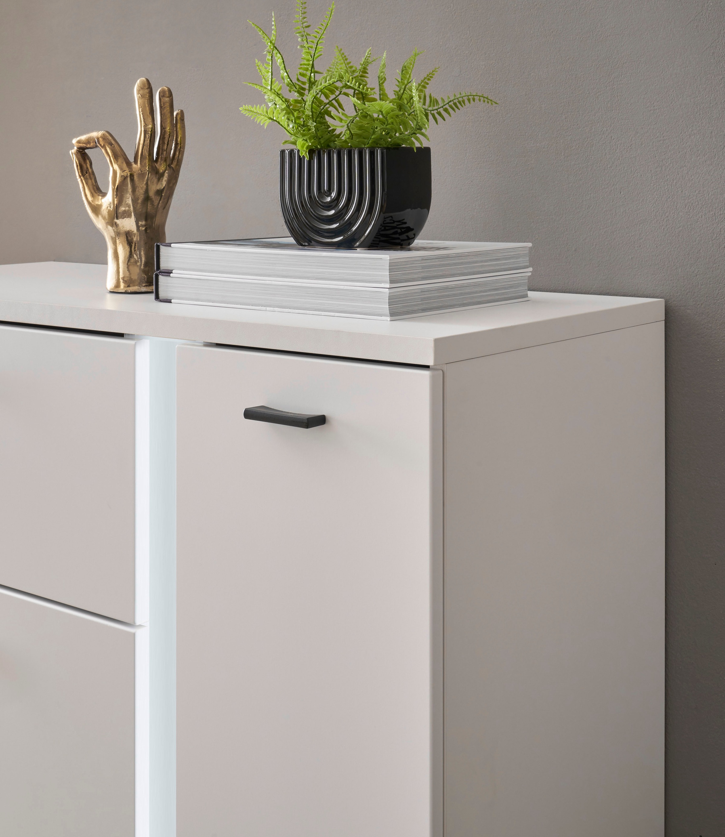 INOSIGN Highboard »LONG ISLAND«, (1 St.), in moderner Trendfarbe,inklusive senkrechter Beleuchtung,Breite 100 cm