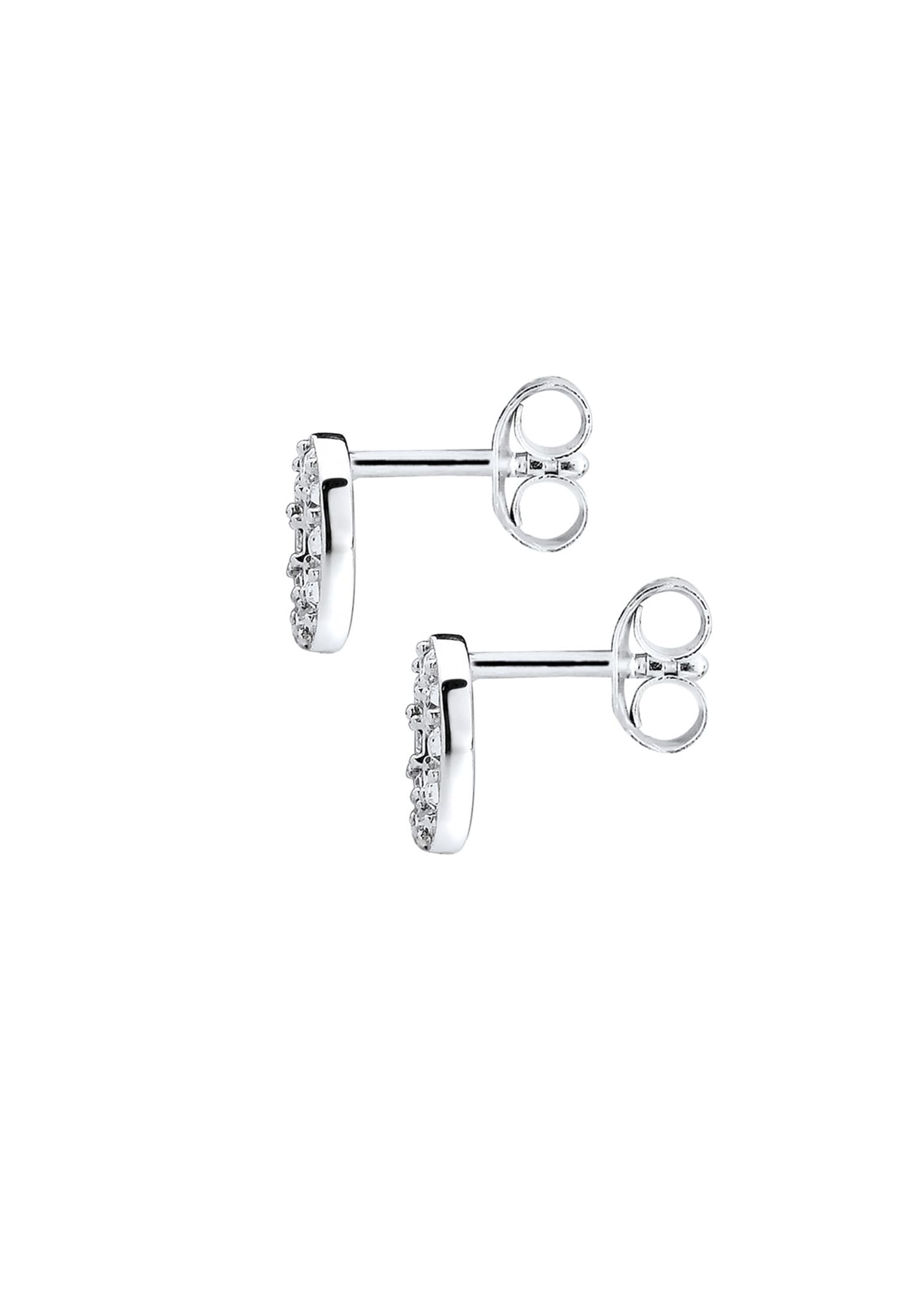 Elli Paar Ohrstecker »Ohrringe Basic Kreis Geo Trend Kristalle Silber«