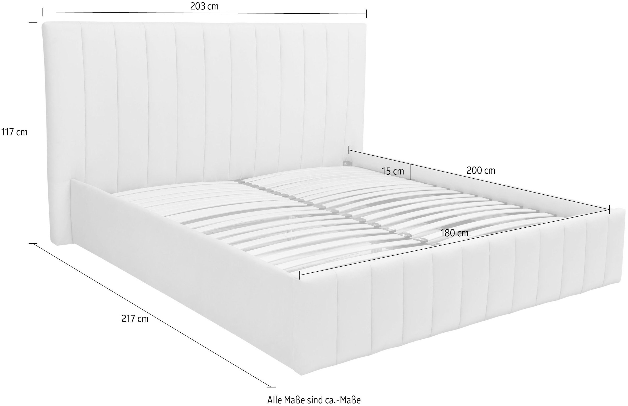 INOSIGN Polsterbett »Effy erhältlich in der Breite 180x200cm«, wahlweise mit Lattenrost und Matratze
