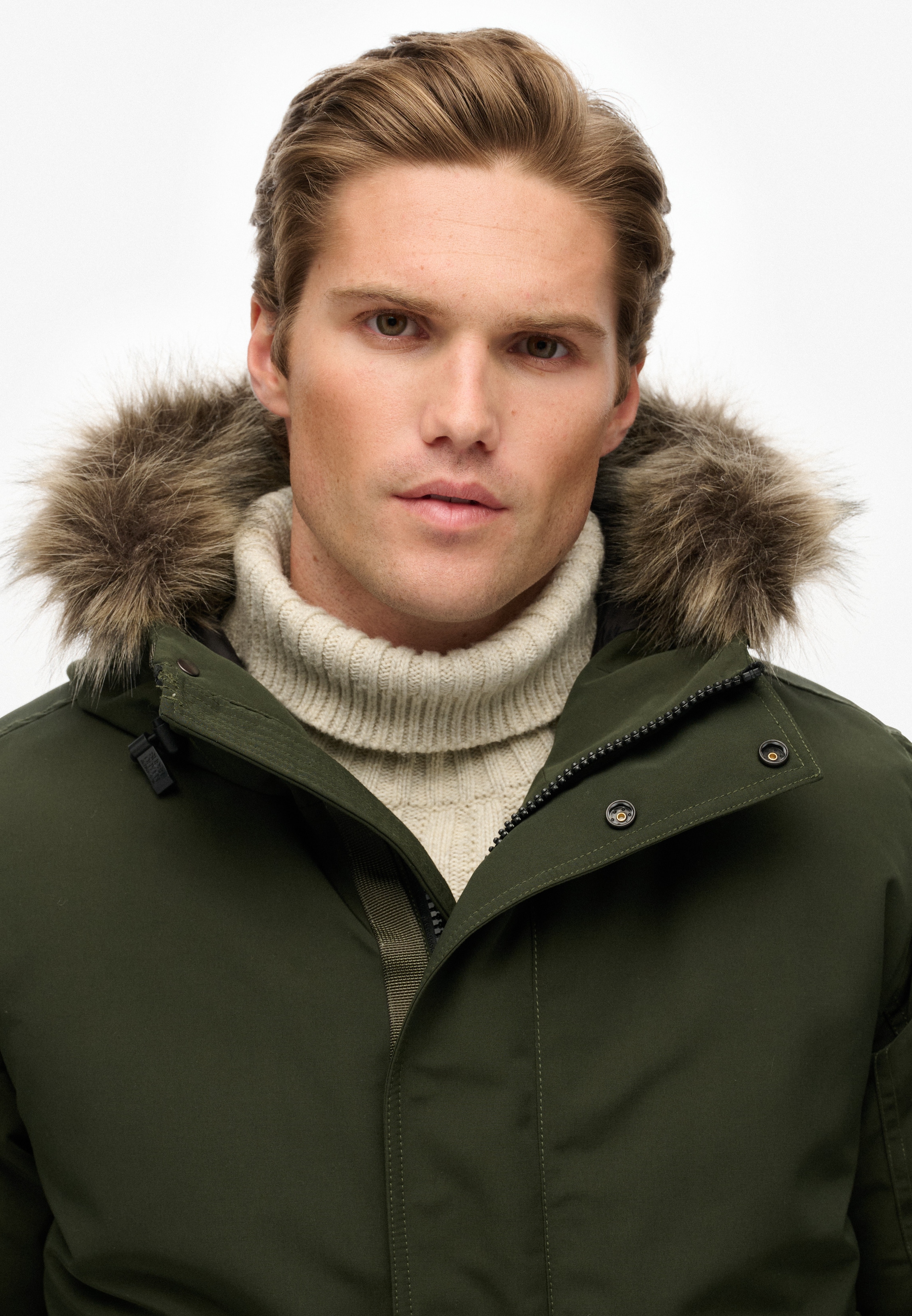 Superdry Steppjacke »EVEREST FAUX FUR BOMBER JACKET«, mit Kapuze
