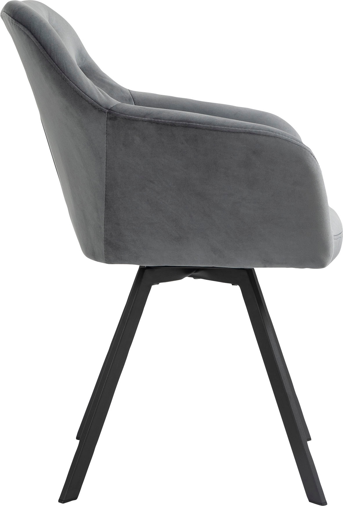 SalesFever Esszimmerstuhl »Toronto Stuhl - Stilvoller Armlehnstuhl mit Steppungen« () 1 Stk.Esszimmersessel, 360° Drehplatte unter der Sitzfläche