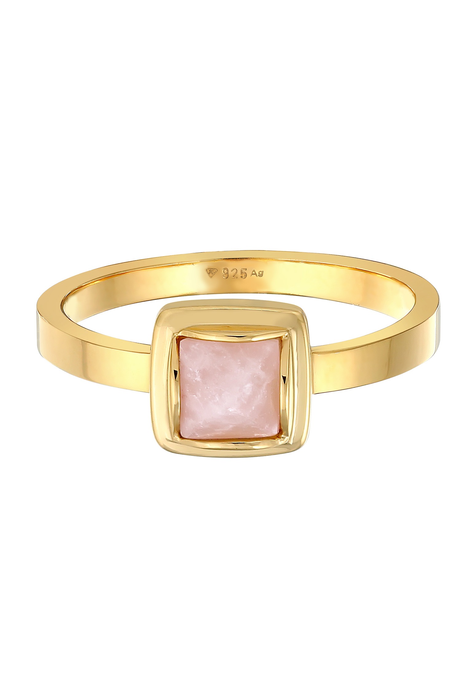 Elli Premium Silberring »Ring Solitäre Rosa Quarz Pyramid 925 Silber«