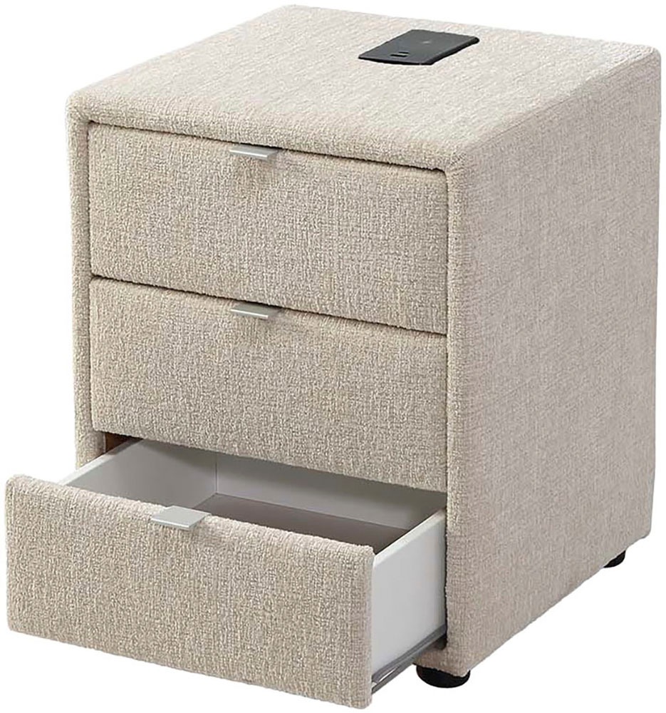 Jockenhöfer Gruppe Nachtkonsole »Lissy mit 3 Schubladen« mit induktiver Ladeeinheit und zusätzlich USB-A und USB-C Ladeports