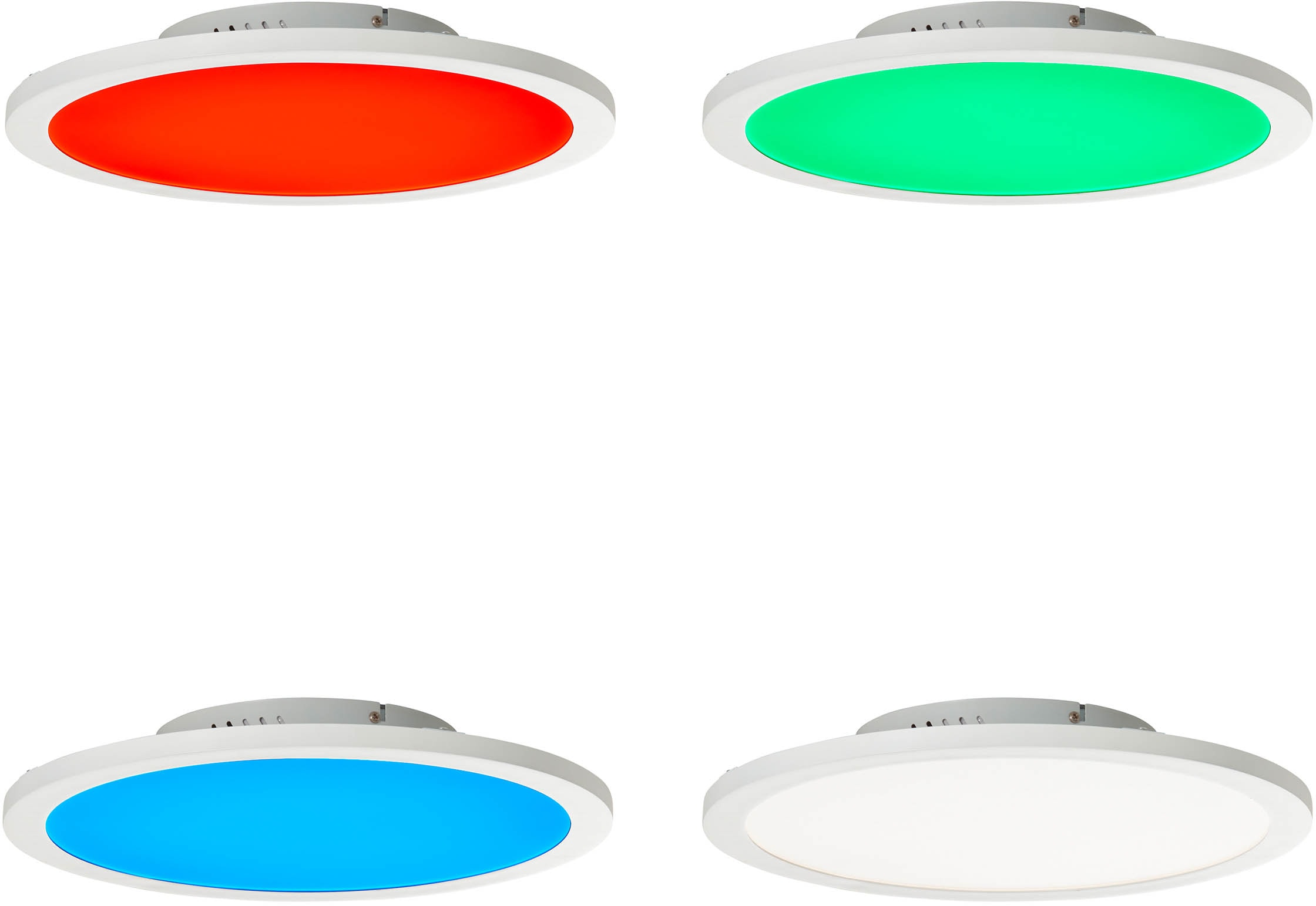 Brilliant LED Deckenleuchte »Abie« LED-Modul 1 Stk. Farbwechsler Ø 40 cm, RGB, dimmbar, CCT, Fernbedienung, Metall/Kunststoff, weiß