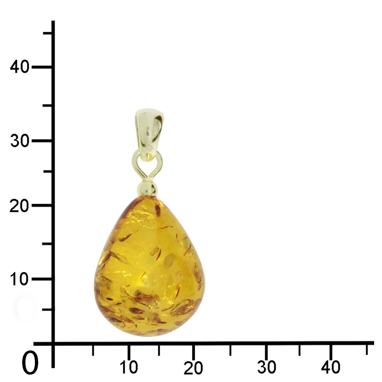 OSTSEE-SCHMUCK Kettenanhänger »- Tropfen flach, ca. 20 mm lang - Gold 585/000 - Bernstein -,«