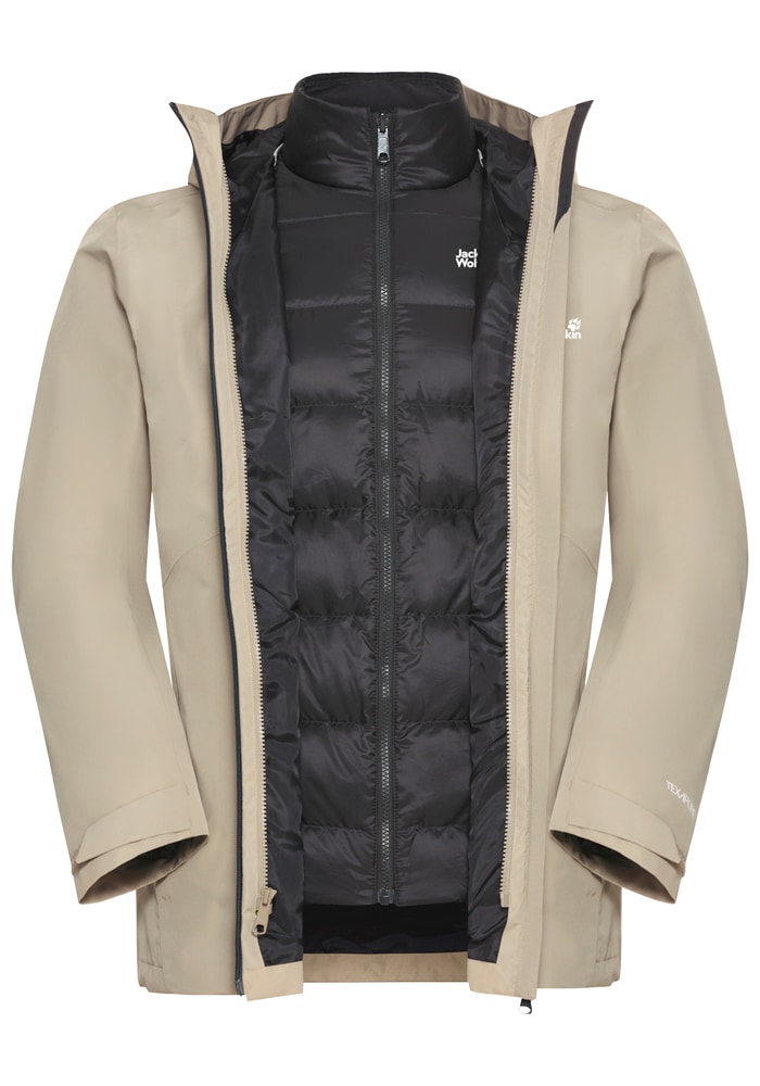Jack Wolfskin 3-in-1-Funktionsjacke »ICECAPE 3IN1 DOWN JKT M RDS« mit Kapuze