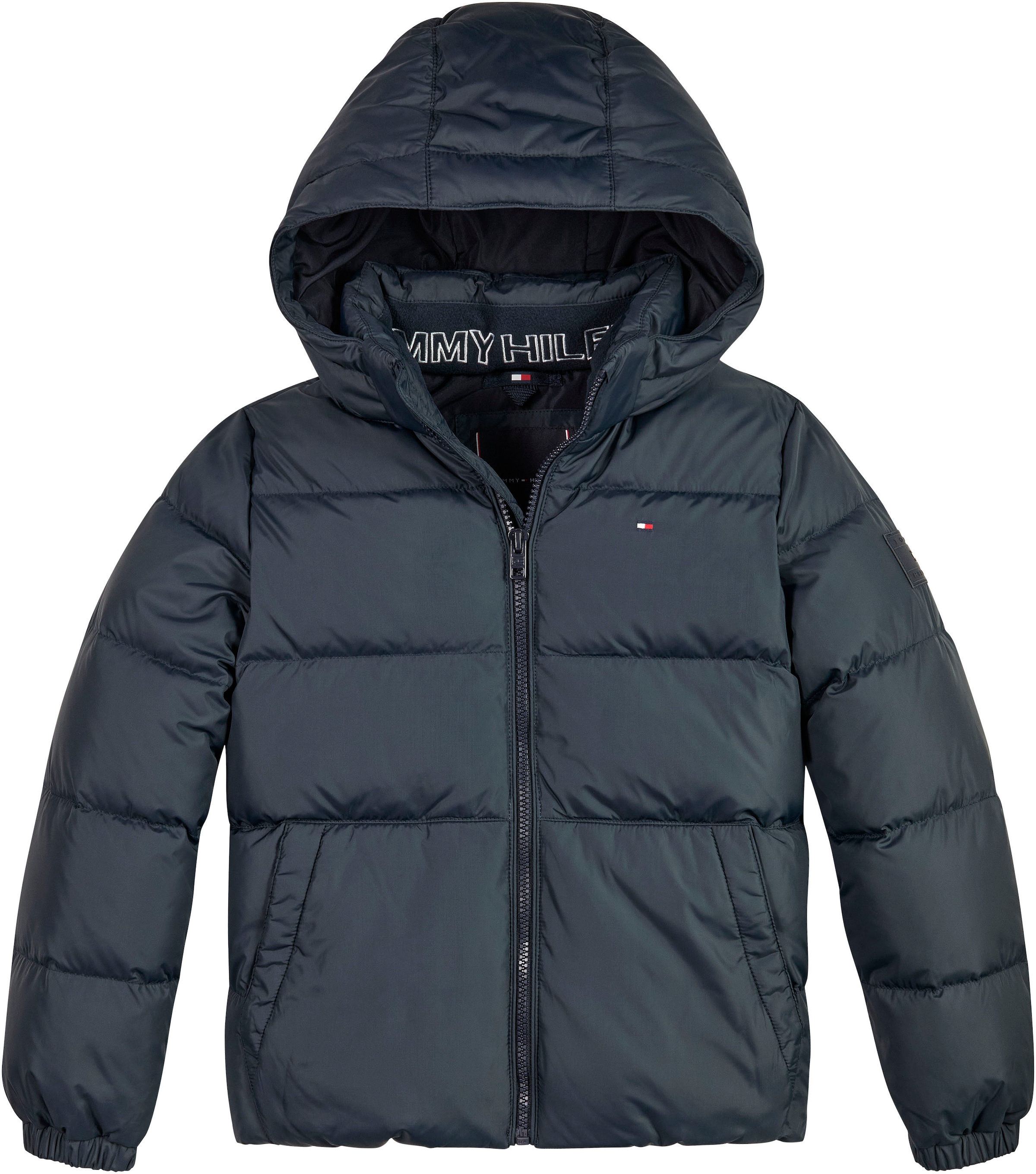Tommy Hilfiger Steppjacke »ESSENTIAL JACKET«, mit Kapuze, mit Logo-Patch