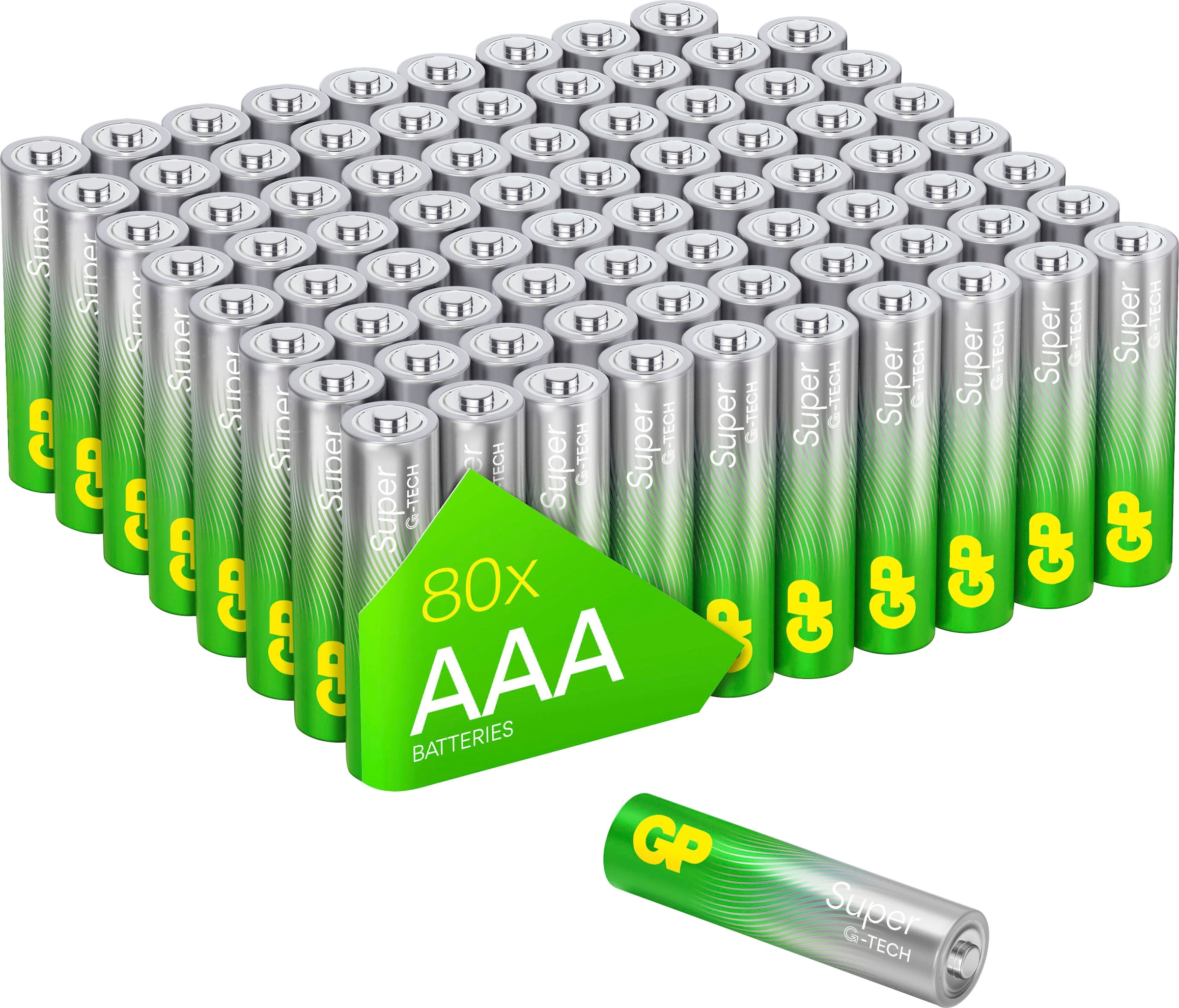 | 80 AAA GP St.) LR03, 1,5 XXL Jahre Pack V, »80er Super Batterie ➥ Batteries Alkaline UNIVERSAL (Packung, 3 1,5V«, Garantie