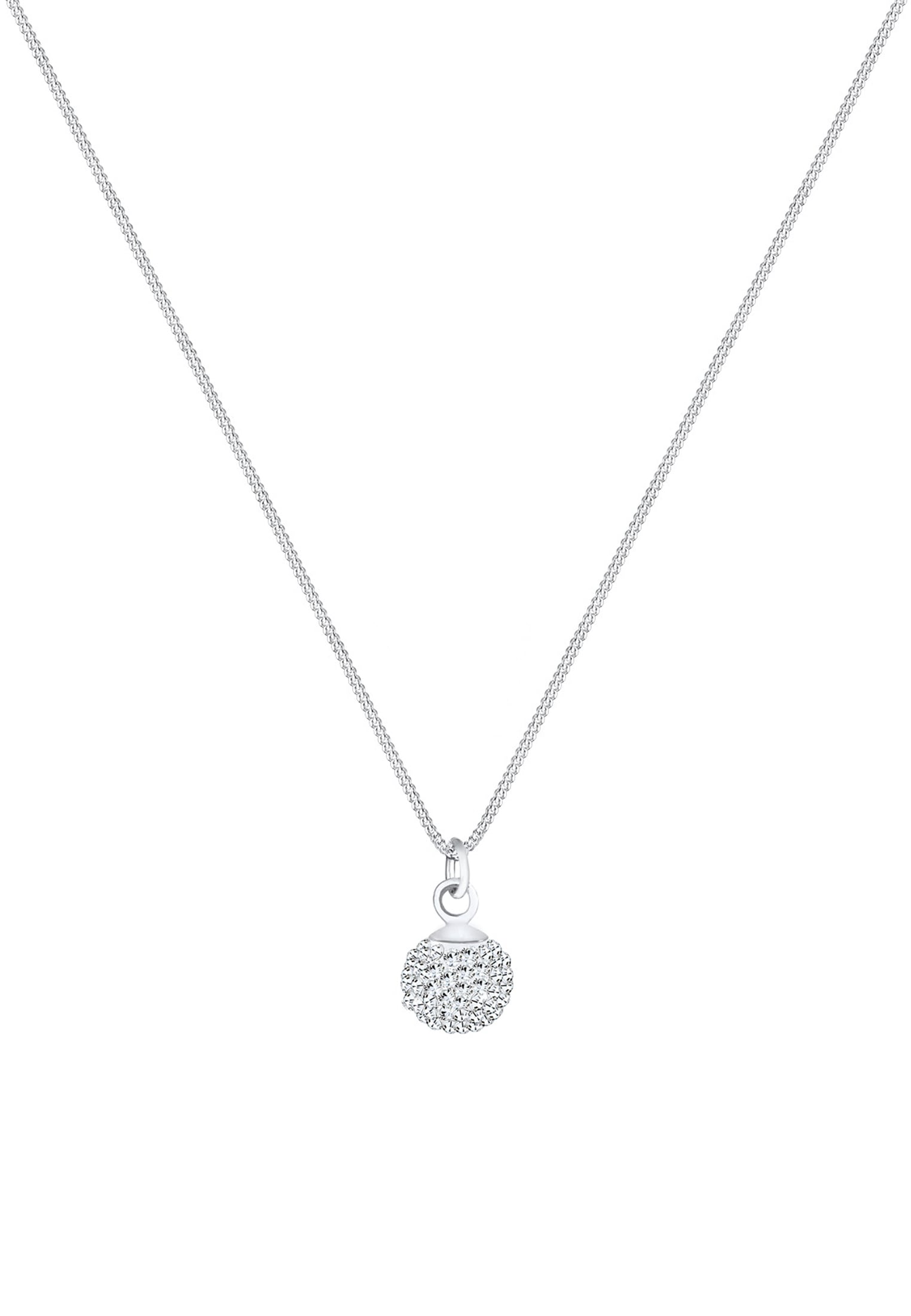 Elli Silberkette »Halskette Anhänger Kugel mit Kristalle 925 Silber«