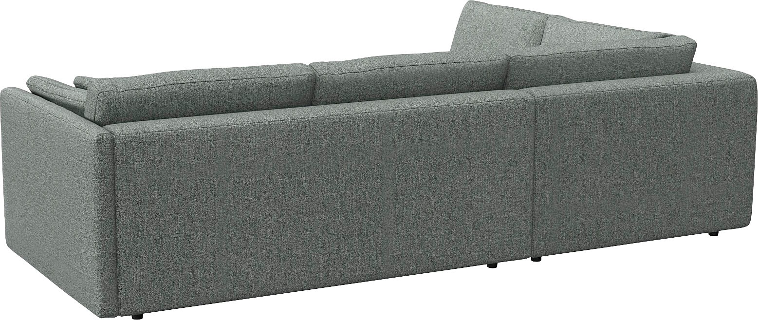 FLEXLUX Ecksofa »Lovane, elegant und zeitlos, bequem, L-Form«, Weich & anschmiegsam, große Sitztiefe auf Kaltschaum, Dekokissen inkl.