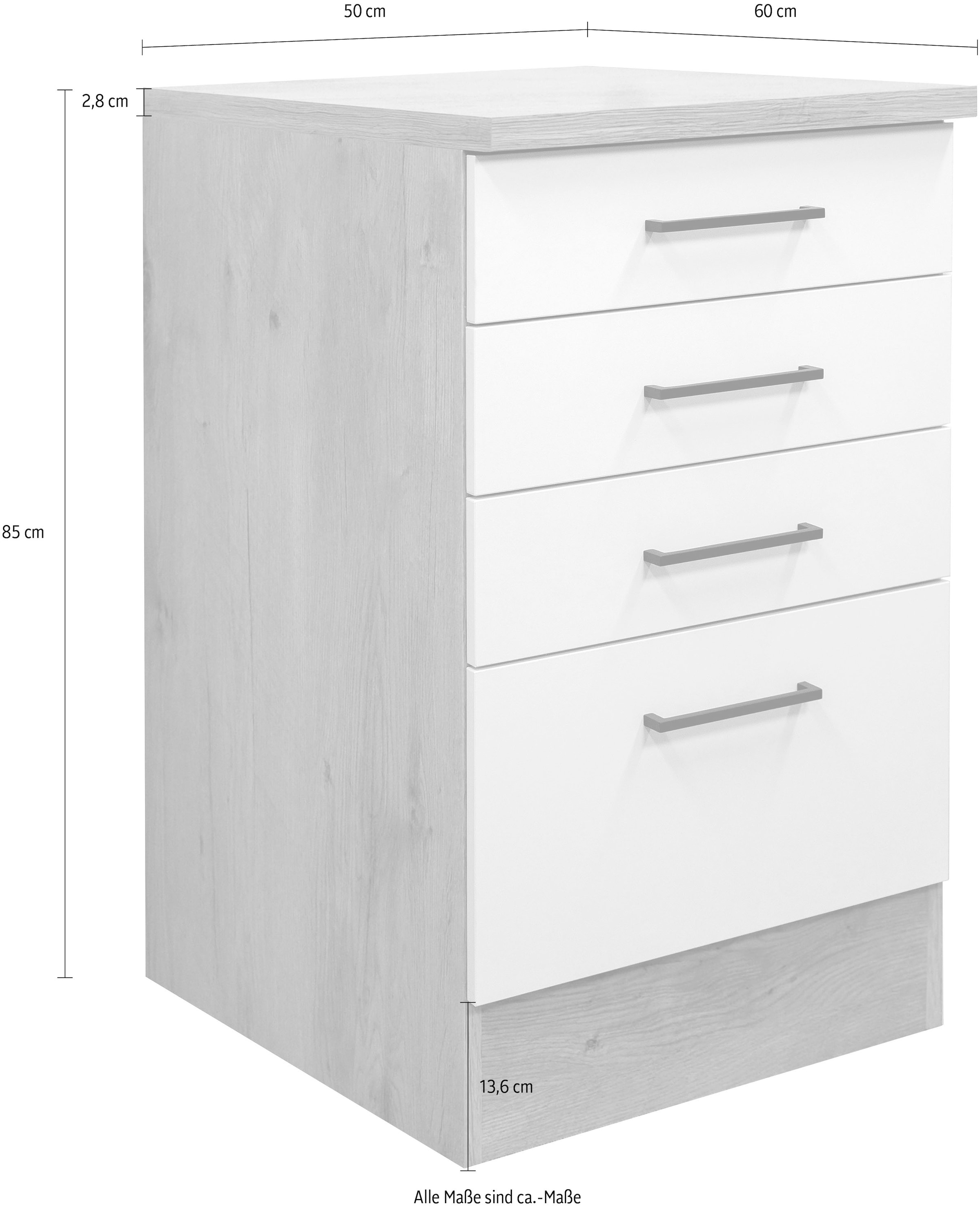 Flex-Well Schubkasten-Unterbau »Morena«, (B x H x T) 50 x 85 x 60 cm, mit praktischen Schubkästen