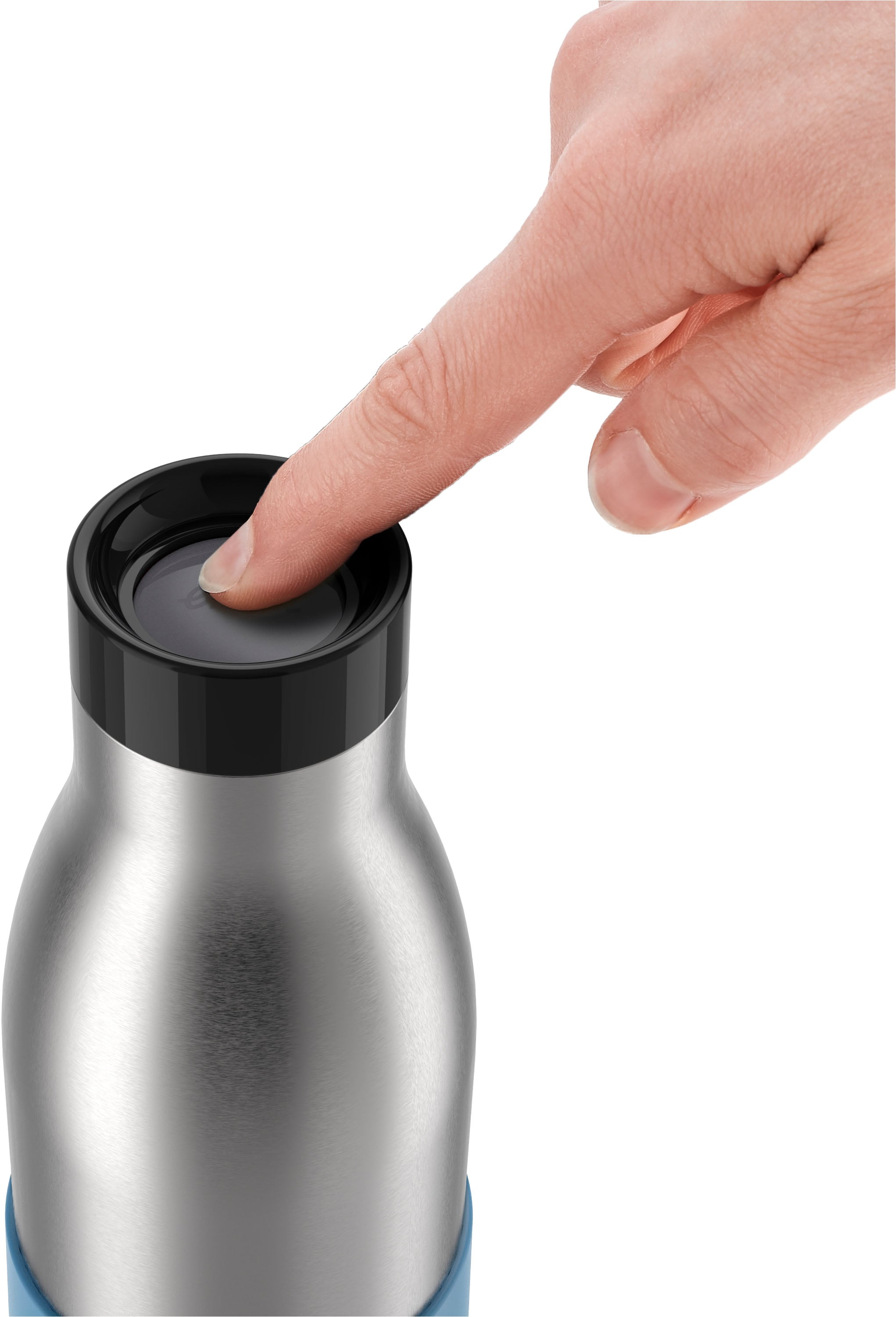 Emsa Trinkflasche »Bludrop Sleeve«, nachhaltig, Silikon-Manschette, 12h heiß, 24h kalt, 360° Trinkgenuss