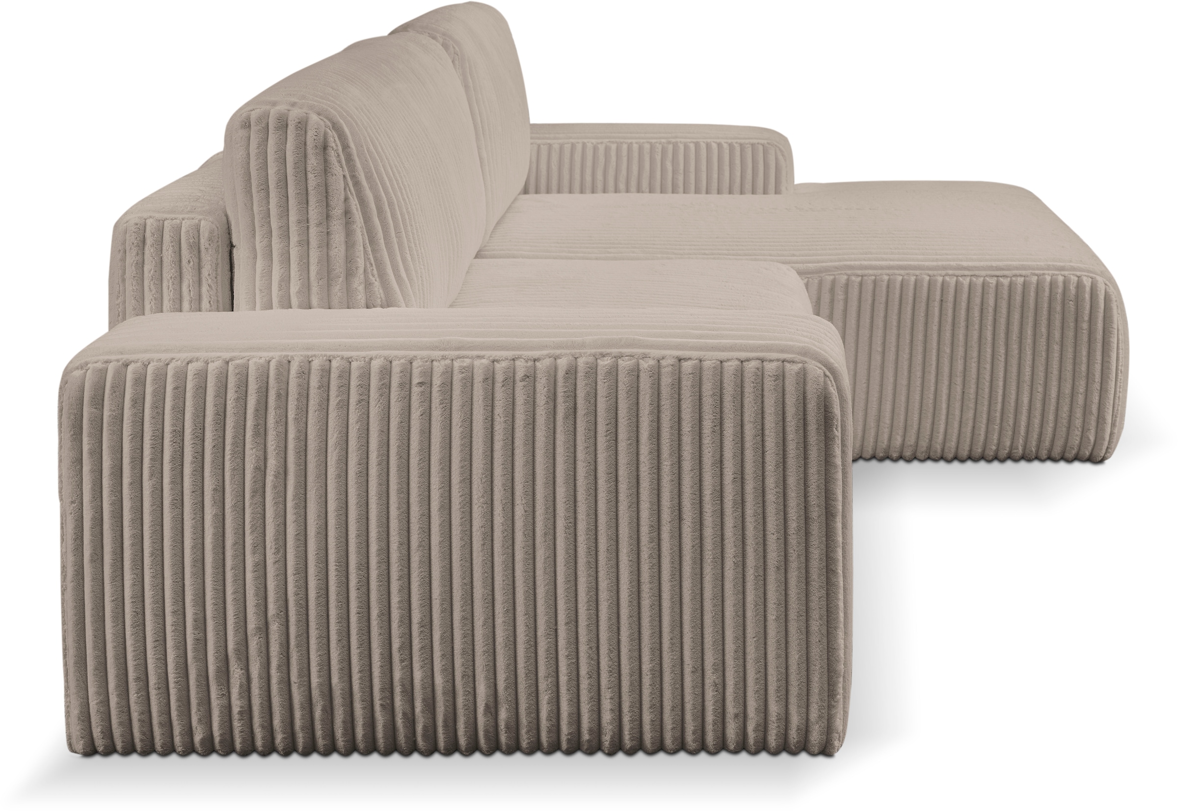 WERK2 Ecksofa »Hugo-L L-Form«, Design Ecksofa in Cord mit Schlaffunktion & Bettkasten